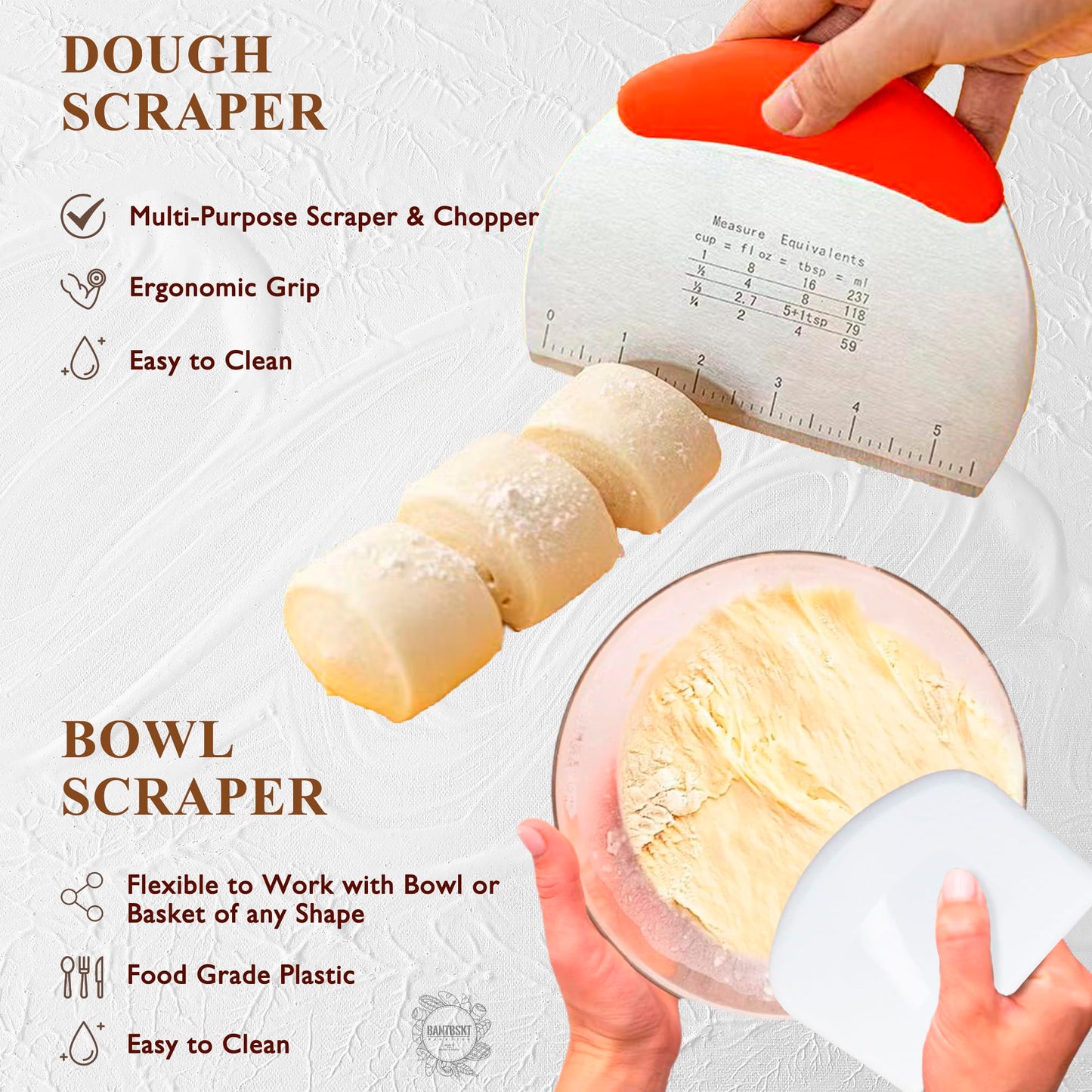 Complete Sourdough Starter Kit, Sourdough Bread Baking Supplies, Banneton Bread Proofing Basket with Sourdough Starter Jar, 9inch Round Bread Proofing Basket, for Bread Baking
