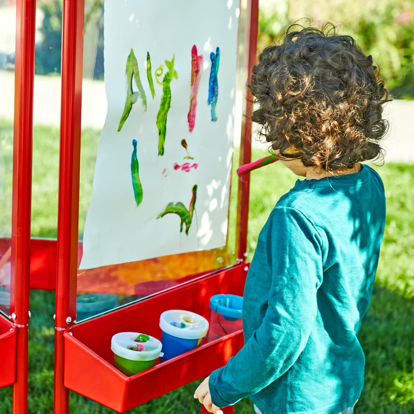 Colorations 3-Way Indoor/Outdoor Acrylic Panel Easel, Outdoor Play, Drawing, Adjustable , Art and Craft Painting