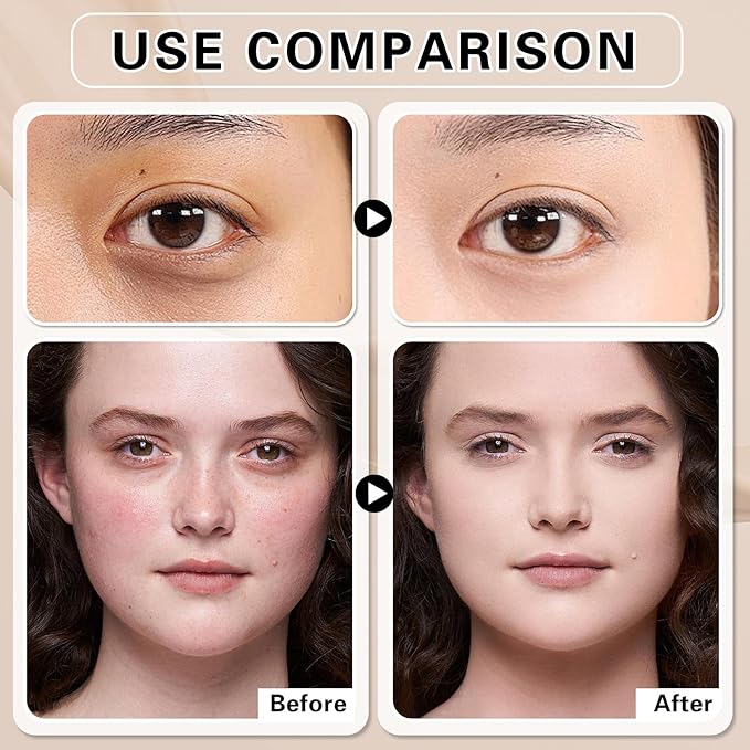 Under Eye Concealer for Dark Circles with Primer,Pot Concealer Full Coverage Tattoo Cover up Makeup,Nourishing and Moisturizing,Cruelty-free（03 Netural）