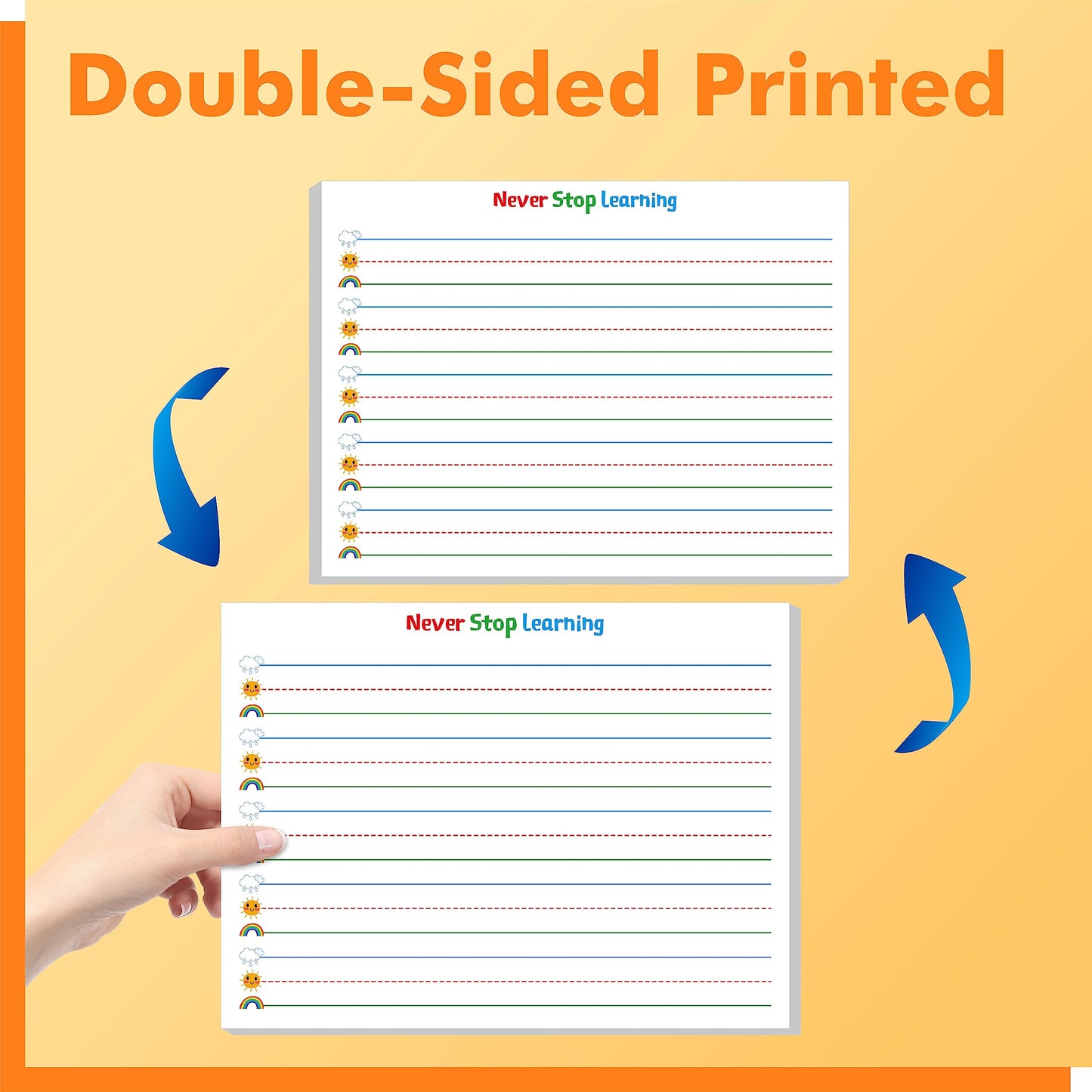 50 Sheets Ruled Writing Paper, Double-Sided Printing Skip-A-Line Ruled Writing Paper with Dotted Lines Handwriting Practice Paper 1” line spacing for Kindergarten Toddlers Kids (11” x 8.3”)