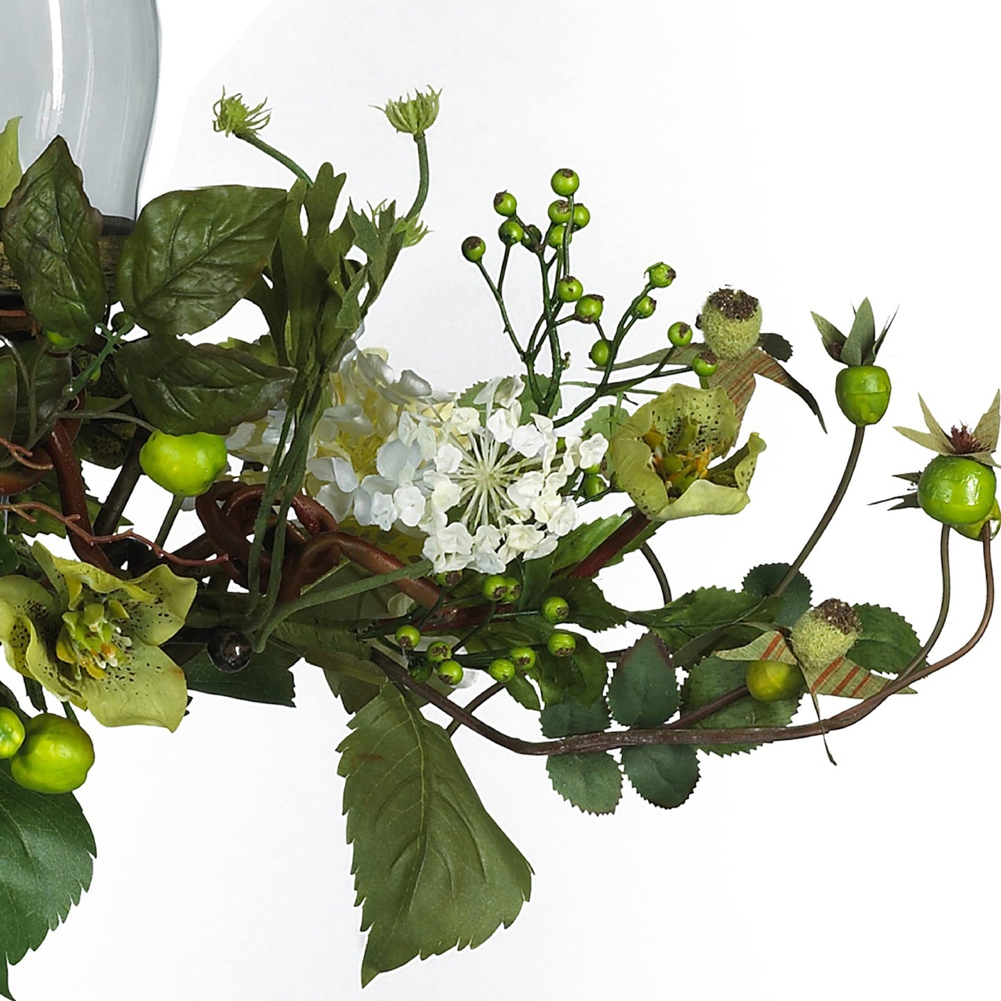 Nearly Natural 4634-CR Hydrangea Triple Candleabrum Centerpiece, Cream 29" x 10.25" x 10.25"