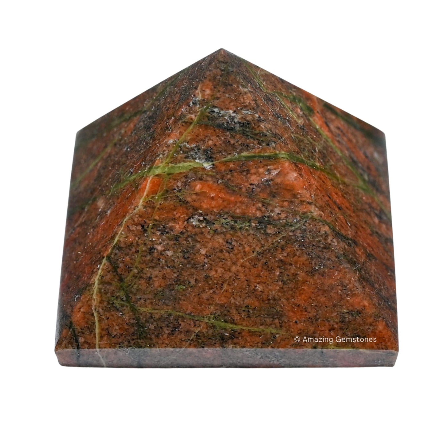 Amazing Gemstone Unakite Pyramid Crystal Healing Stones - 2" Great Pyramid Figurine of Natural Stone Pyramid for Meditation, Reiki, Chakra Balancing and Crystal Pyramids Grid