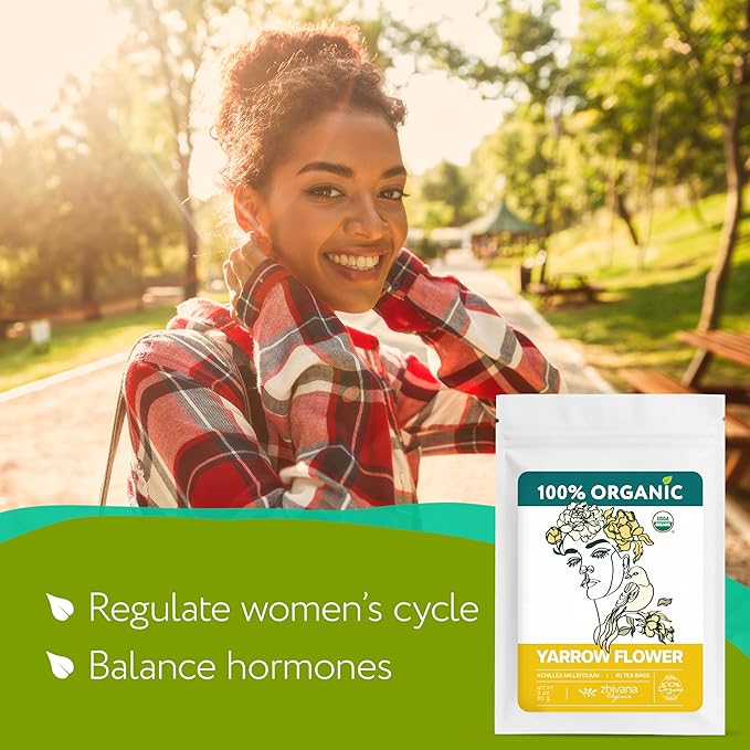 Organic Yarrow Tea (40 Tea Bags) - Support Immune Function, Digestion, Relaxation - Women's Tea for Healthy Cycle and Emotional Balance - Te de Milenrama