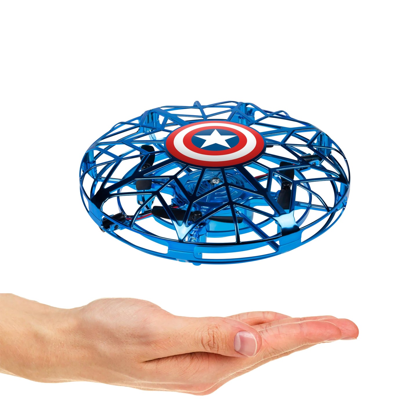 World Tech Toys Marvel Captain America Flying Toy – Motion Sensing UFO Toy with USB Charging – Marvel Licensed – Indoor/Outdoor Drone for Kids Ages 6+