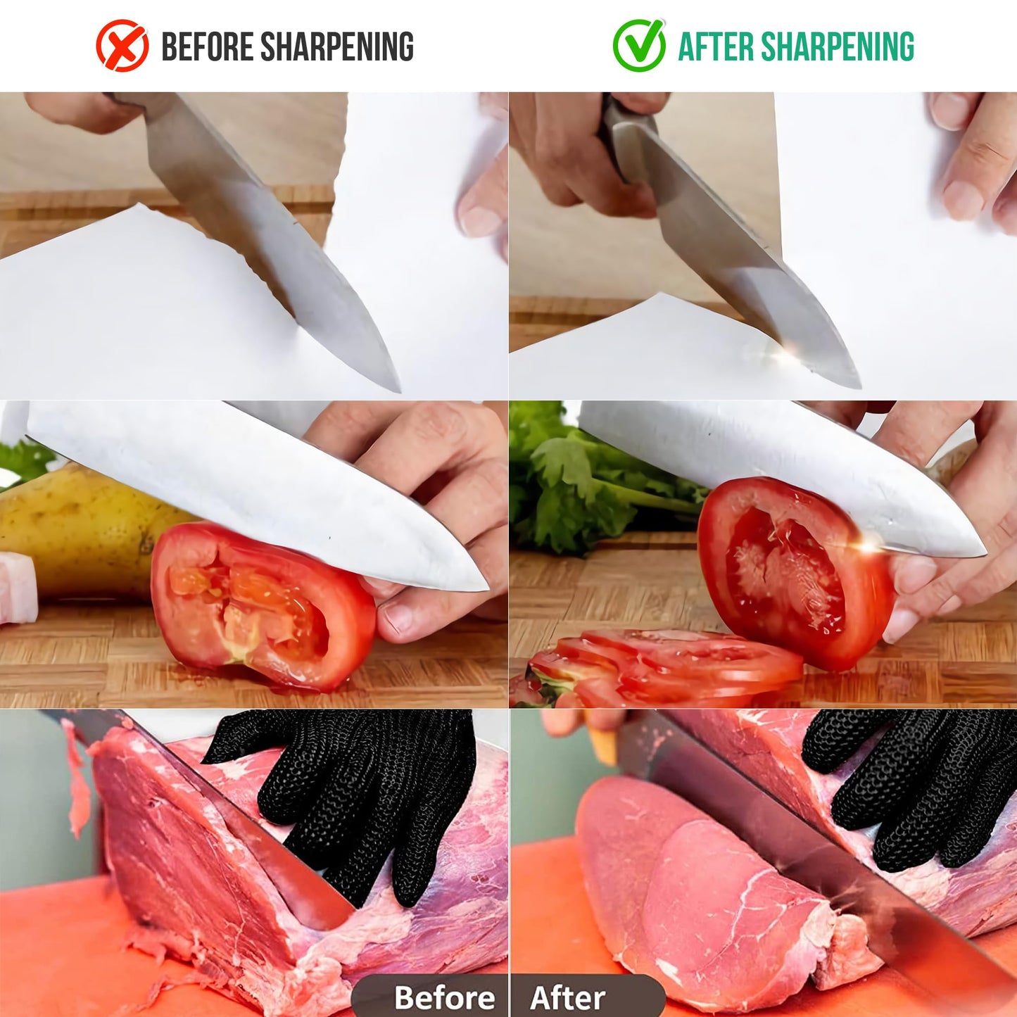 Knife Sharpening Stone Kit - Goodjob Premium Japanese Whetstone Knife Sharpener Stone Set - Dual Grit 1000/6000 Water Stones with Non-Slip Silicone Base, Angle Guide, Flattening Stones