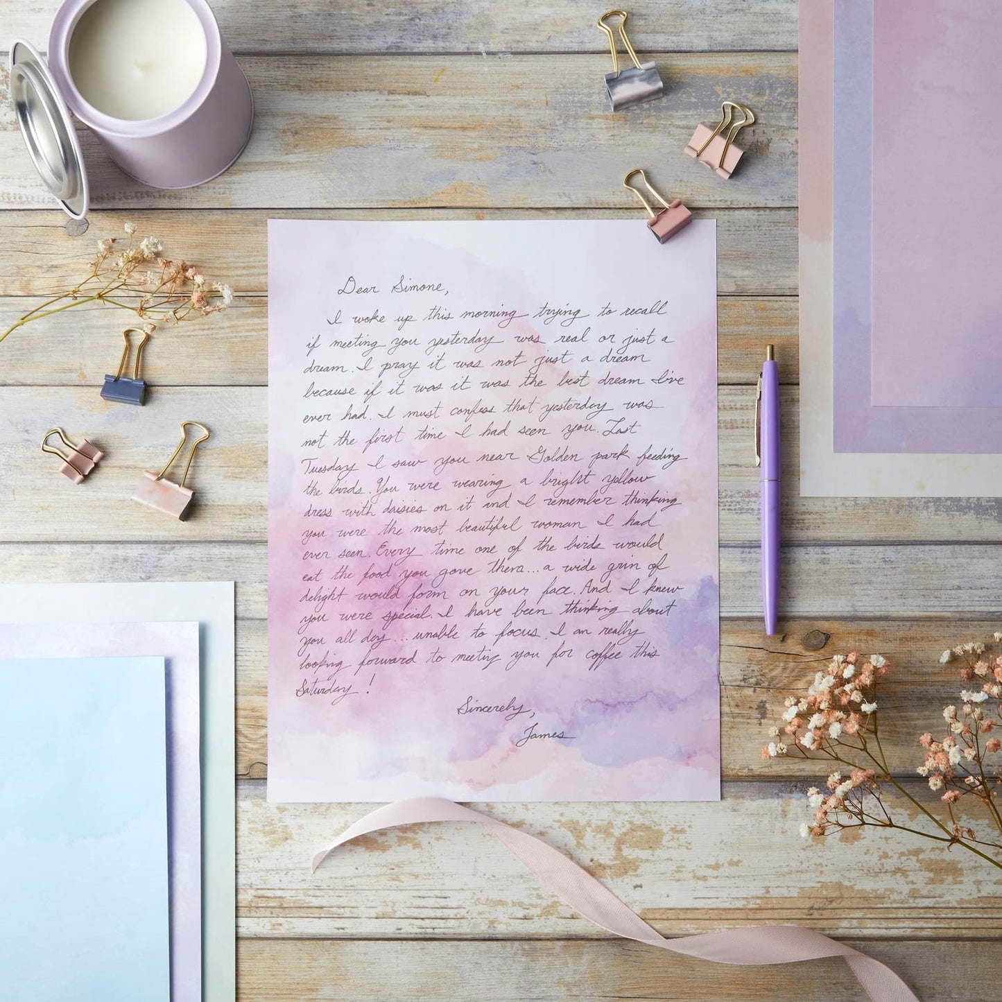 Paper Junkie Scrapbook Paper - 96 Double-Sided Sheets, 8.5 x 11 In - Pastel Watercolor Printer Paper - Cardstock for Crafts, Letter Writing & Stationery