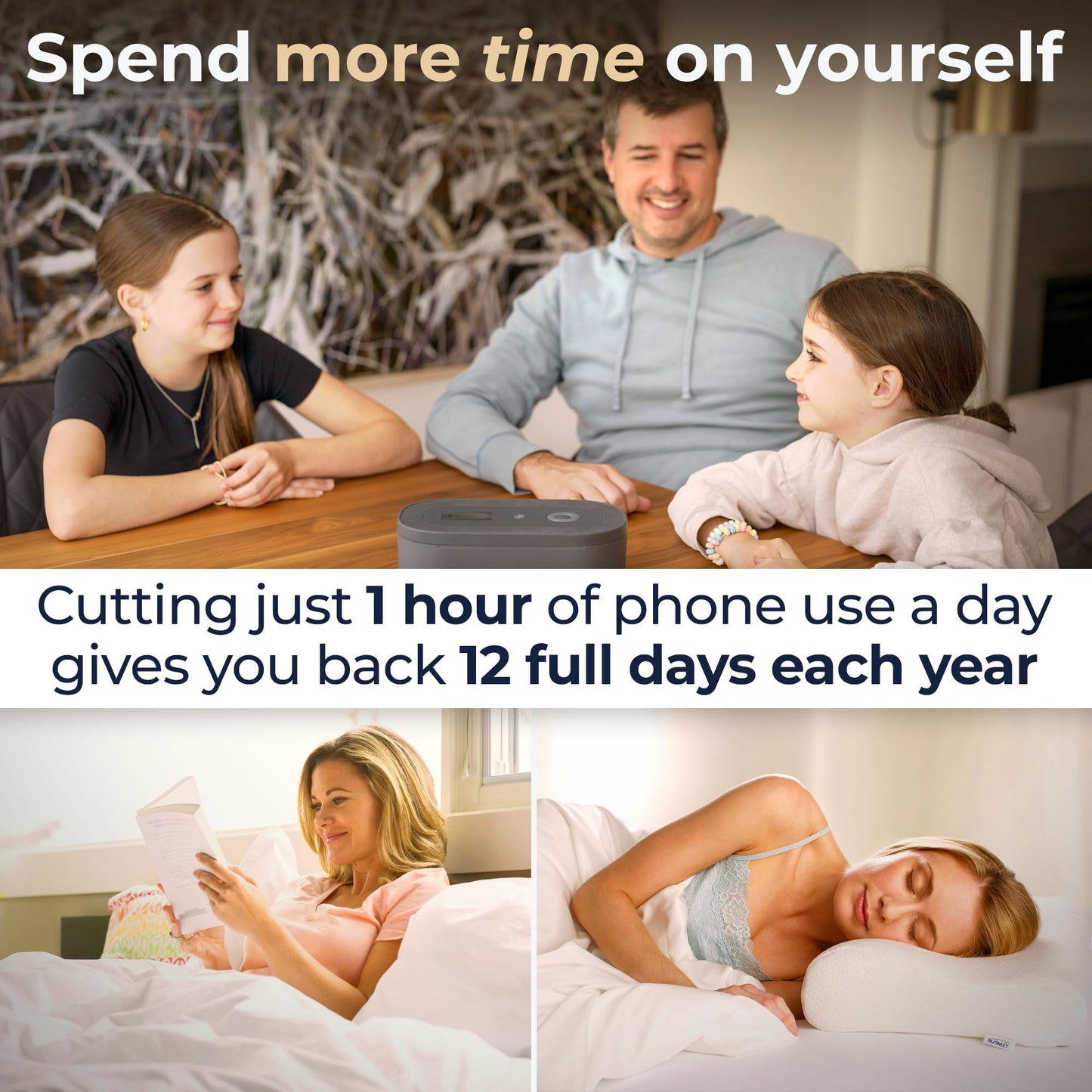Mindsight Timed Lock Box | Unplug from Phones, Video Games, Social Media, Snacks & Cravings | 3 Modes based on Willpower | Easy to Use | Out of Sight ~ Out of Mind | Boost Your Mental Wellness