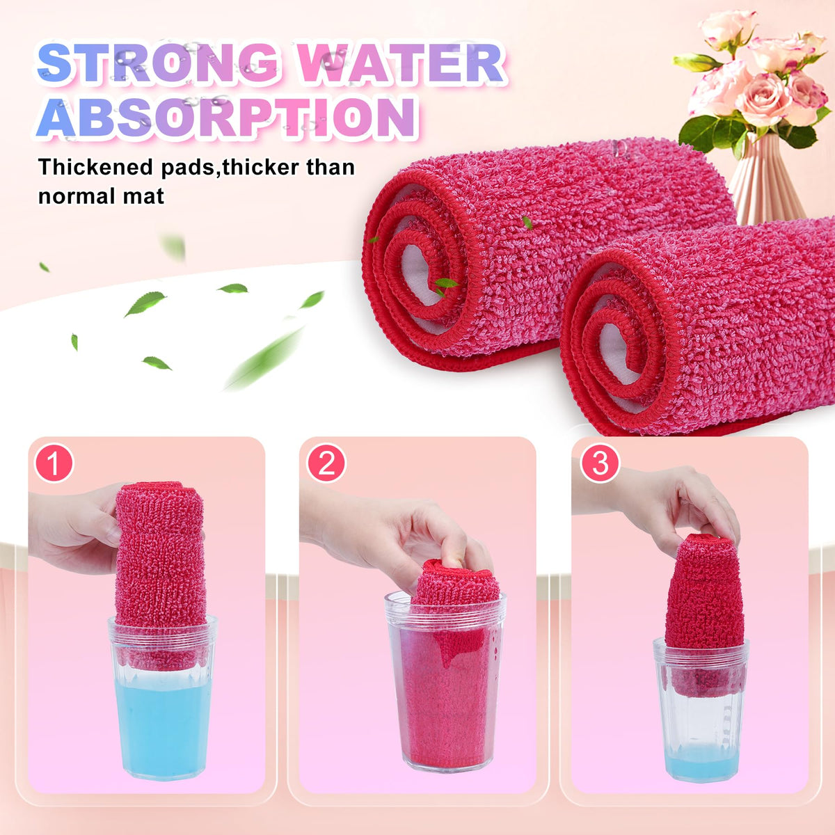 Replacement Microfiber Mop Pads Compatible with Rubbermaid Reveal Spray Mop (4 Count)