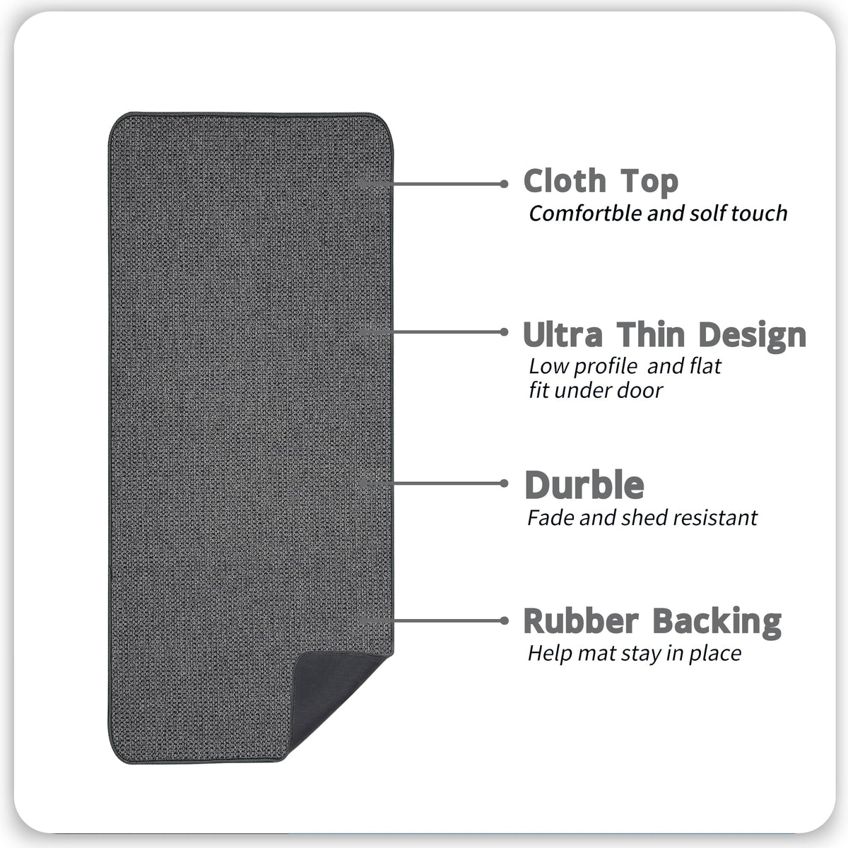 Bath Mat Ultra Thin Bathroom Runner Rugs (18 Sq Ft)