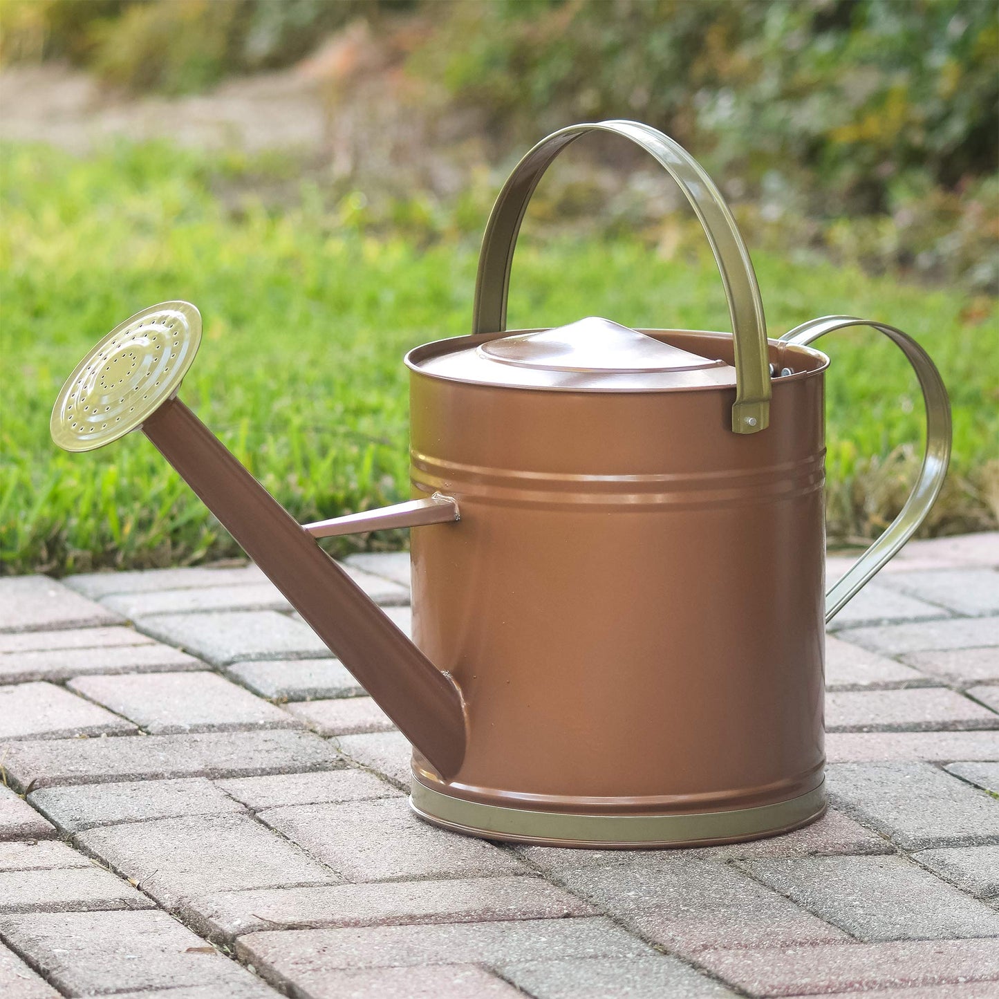 Classic Shiny Galvanized Metal Watering Can, Easy-Pour, Indoor and Outdoor, 2.6 gal, Shiny Galvanized Metal