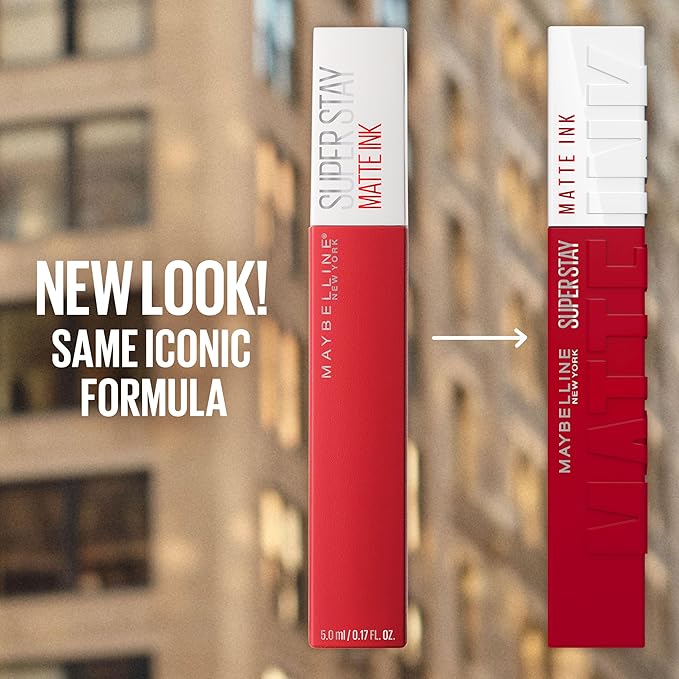 Maybelline Super Stay Matte Ink Liquid Lipstick Makeup, Long Lasting High Impact Color, Up to 16H Wear, Self-Starter, Light Red, 1 Count, Packaging May Vary