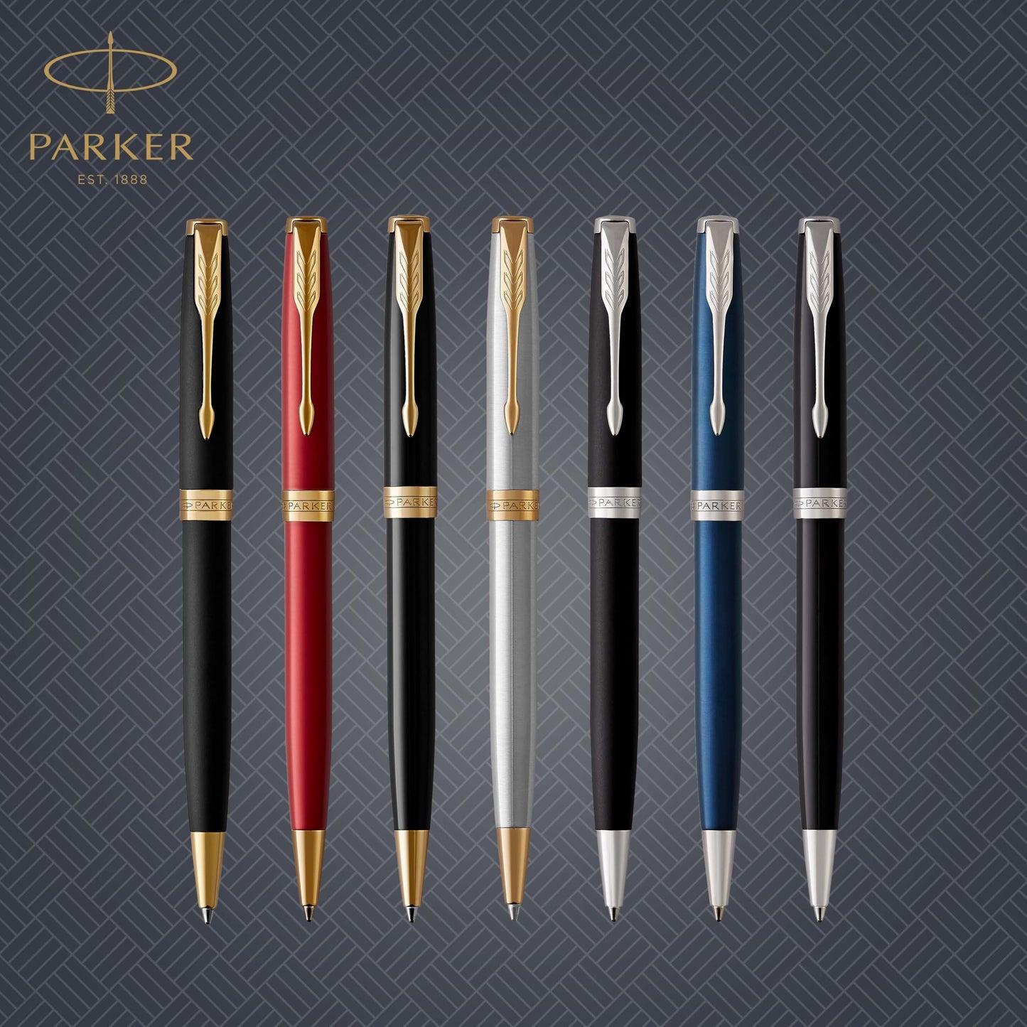 PARKER Sonnet Ballpoint Pen, Stainless Steel with Palladium Trim, Medium Point Black Ink (1931512)