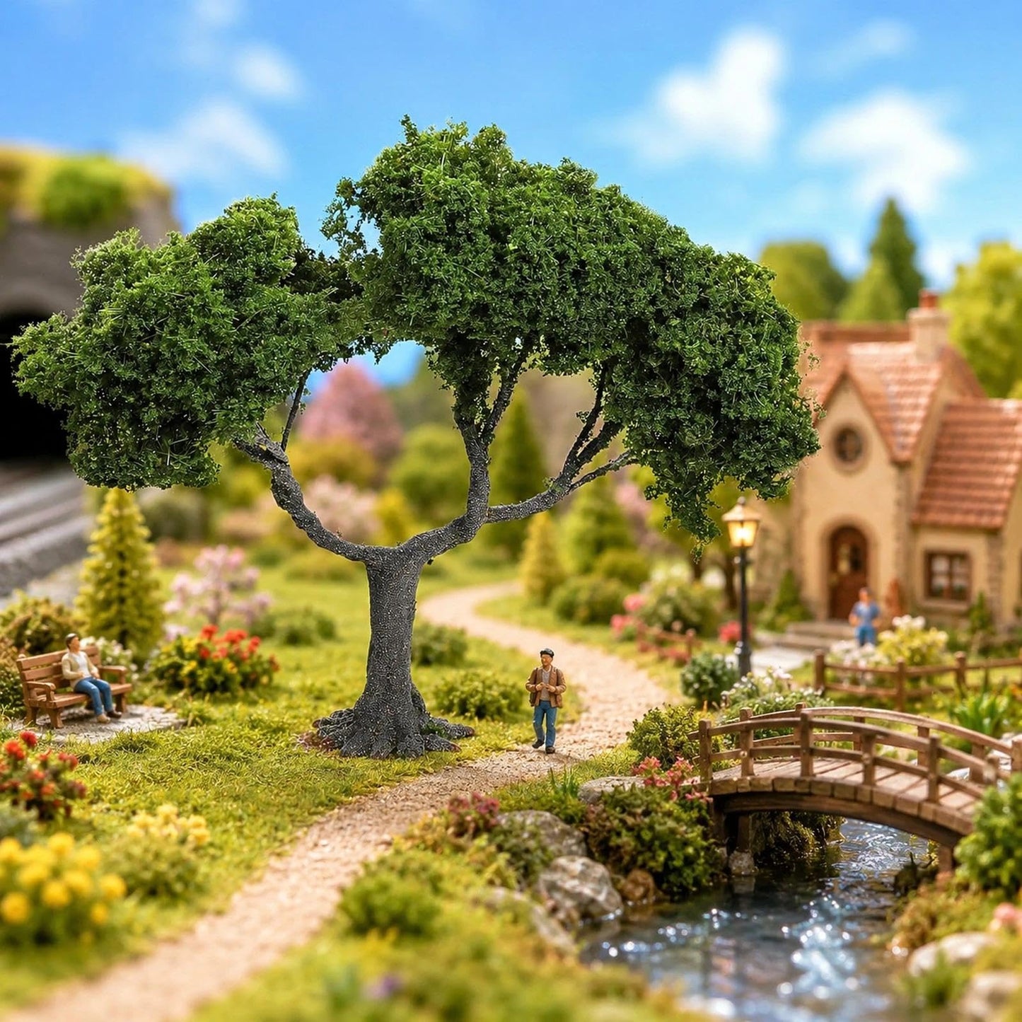 LOGOFUN Wire DIY Miniature Trees for Scenery Landscape and Railroad Sand Table Models Dollhouse Micro Landscape Decoration