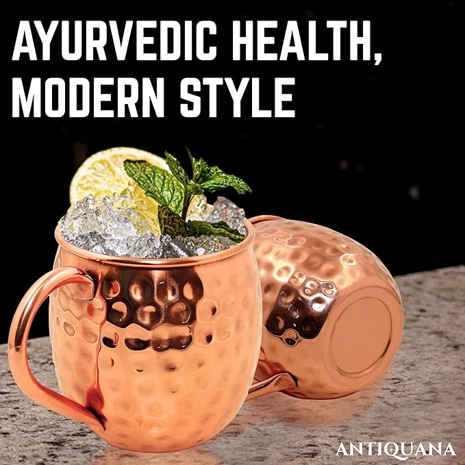 Moscow Mule Mugs - Set of 4-100% Pure Copper Mugs Large 16 oz - Premium Moscow Mule Cups Set of 4 - Solid Copper Cups Perfect Premium Gift