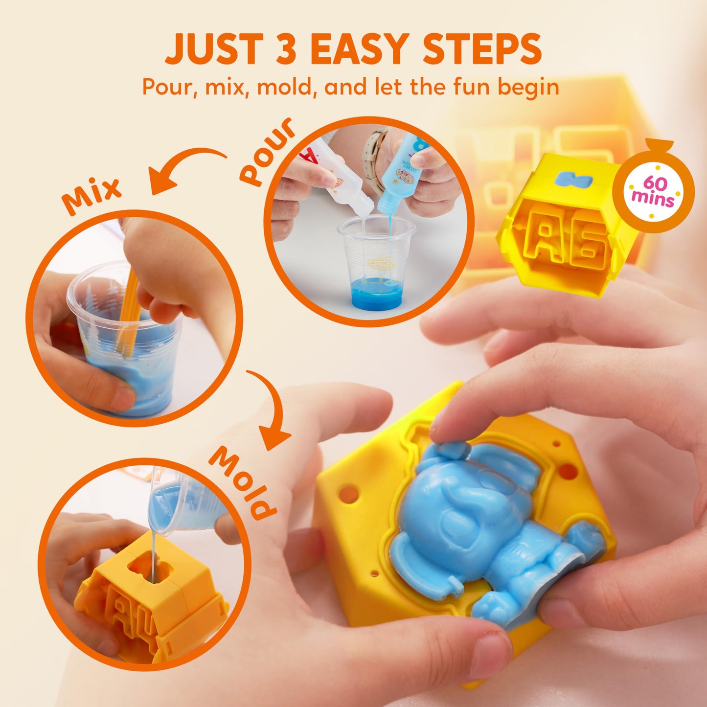 JOVA Klever Kits Squishy Toys, DIY Squishy Animal Making Kit, Mystery Box with 4 Surprise Characters Inside, Arts and Crafts, Kids Craft for Kids Ages 6+