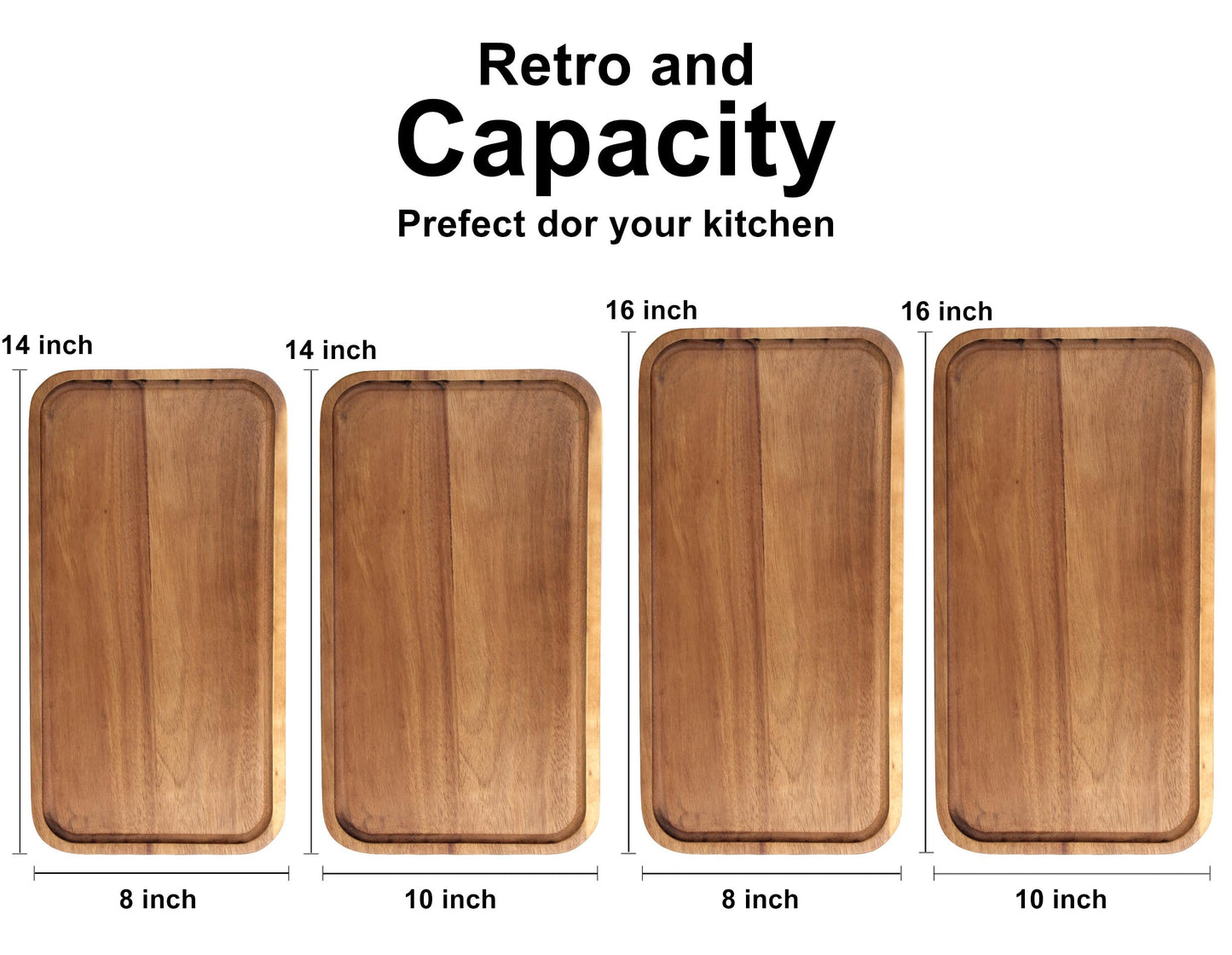 Large Serving Platters Wooden Charcuterie Boards for Party Food Dish Rectangle Acacia Wood Trays Home Decor Cheese Board Snack Appetizer Plates Rectangular Kitchen Dinner Platter Cookie Dessert Tray