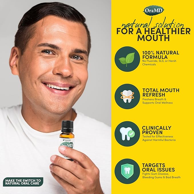 OraMD 4-in-1 Extra Strength Tooth Oil - Clinically Tested Gum Disease Treatment, Gingivitis Treatment and Sensitive Teeth and Gums - All-Natural (1 Pack)