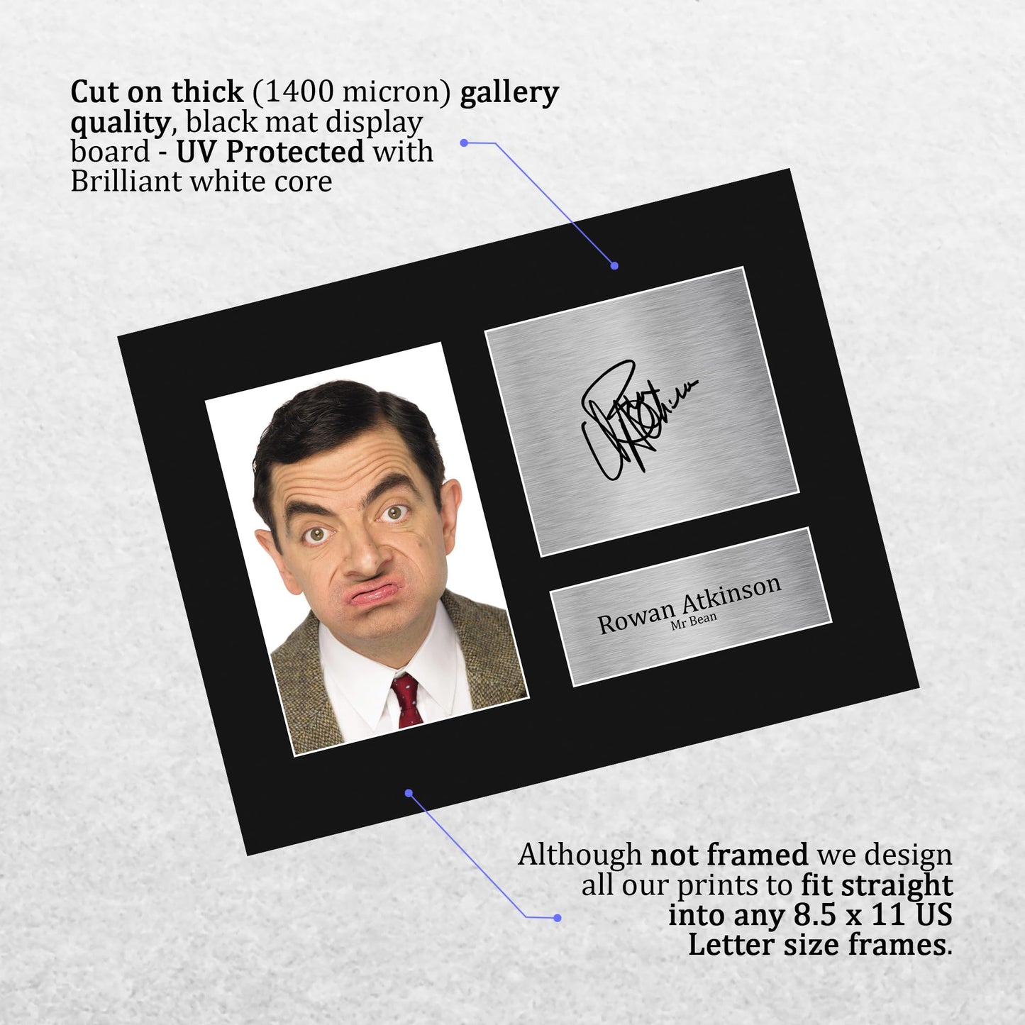 HWC Trading Rowan Atkinson Mr Bean Gifts Printed Signed Autograph Picture for TV Show Fans - US Letter Size