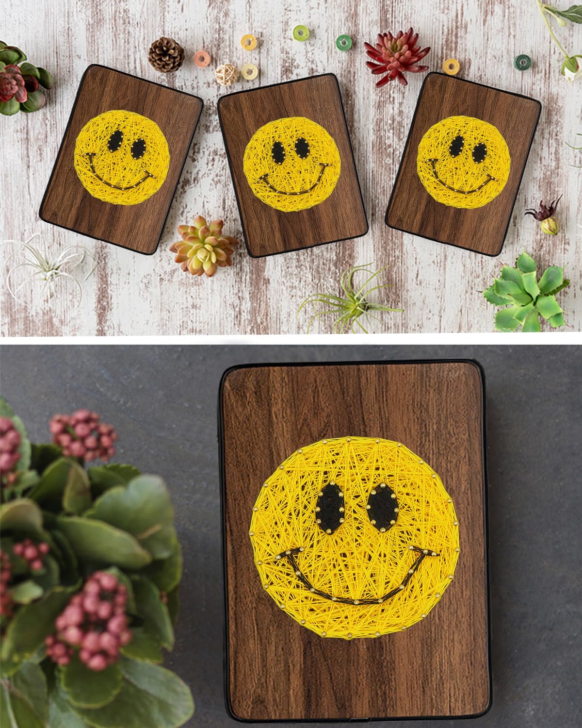 BAZIMA DIY String Art Kit for Beginner, DIY Smile Craft Kit,Unique Gift,Craft Kit for Holidays