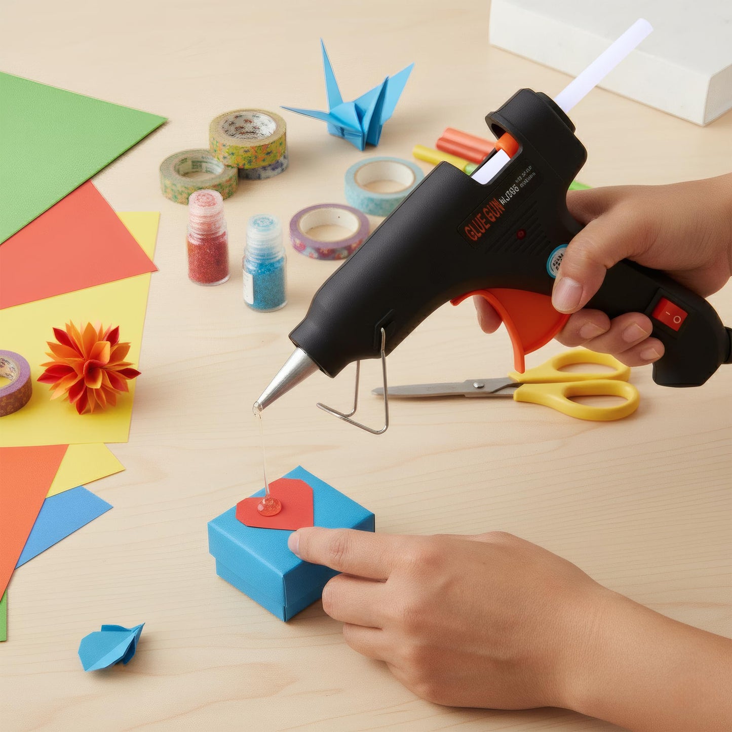 Mini Hot Glue Gun Kit, 20W High Temperature Melting Tool for DIY Projects, Home Repairs, School Crafts with Fast Preheating