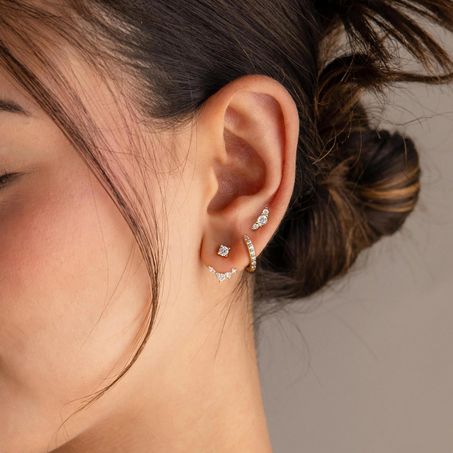 Gold Stud Earrings for Women, 6 Pairs 14K Hypoallergenic Cartilage Earrings for Multiple Piercing, Dainty Small Stackable Hoop Ball Earrings Set (Gold-3 Pairs)