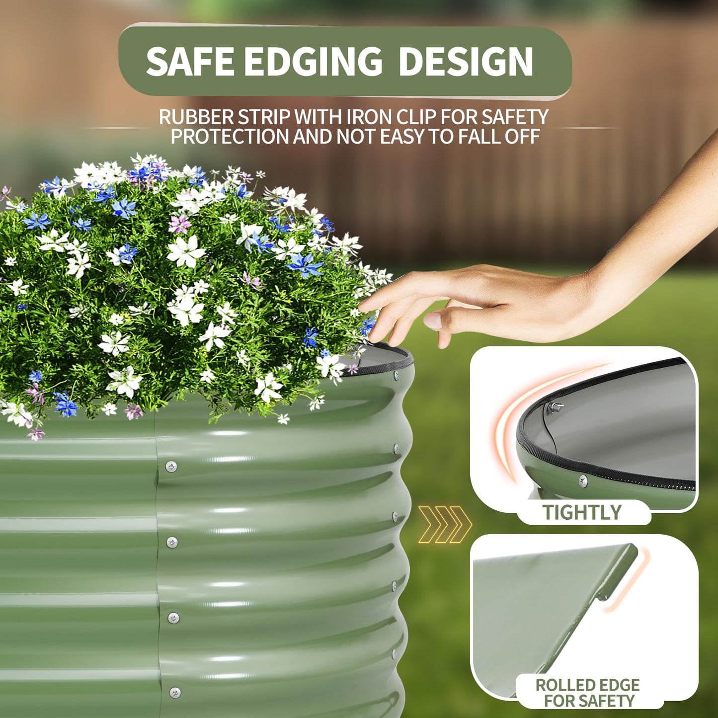 Permade Galvanized Raised Garden Bed Outdoor- 2 Pcs Raised Beds for Gardening| Metal Planter Box, Steel Raised Garden Bed Kit with Gloves for Vegetables, Flower, Herbs (4x2x1.4FT, Green)