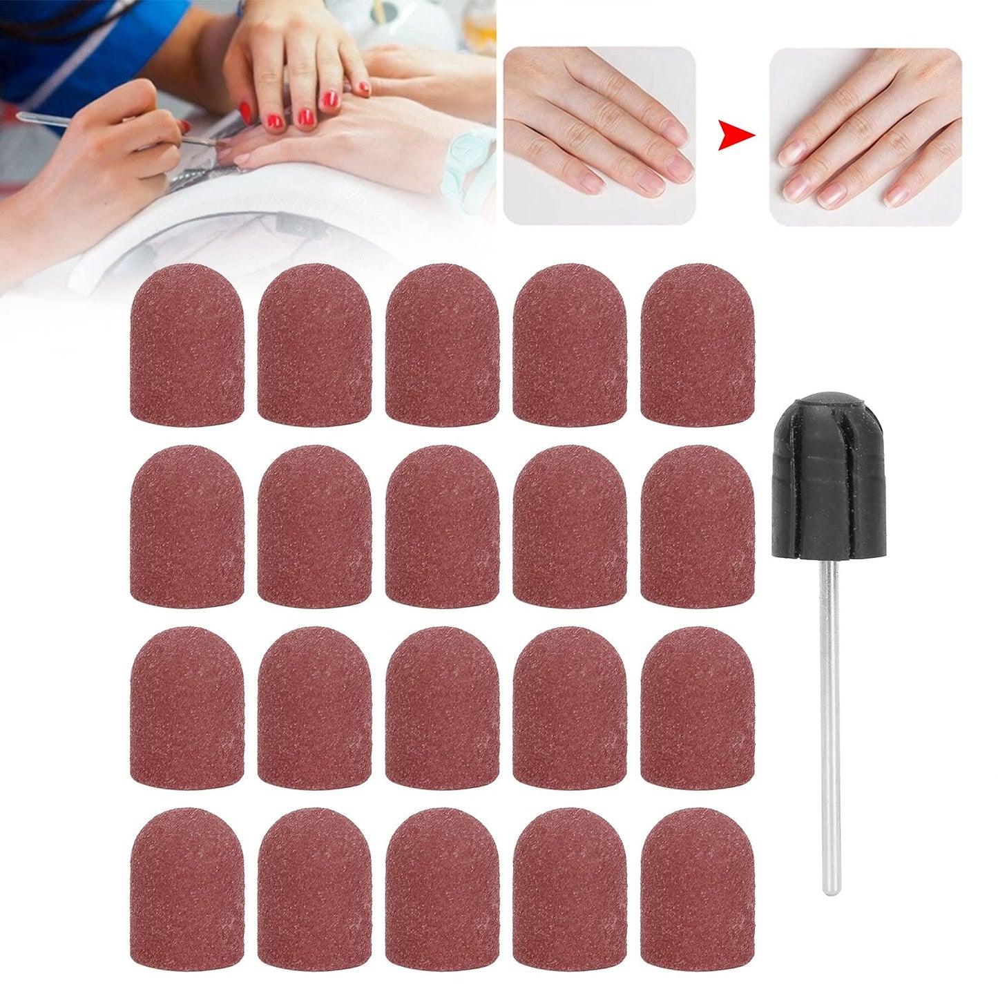 Nail Drill Bits Kit, Nail Art Sanding Nail Drill Bits Polishing Grinding Sanding Bands Set Nail Drill Head Accessory for Manicure Pedicure Nail Polishing Burr Home Salon Use 13 x
