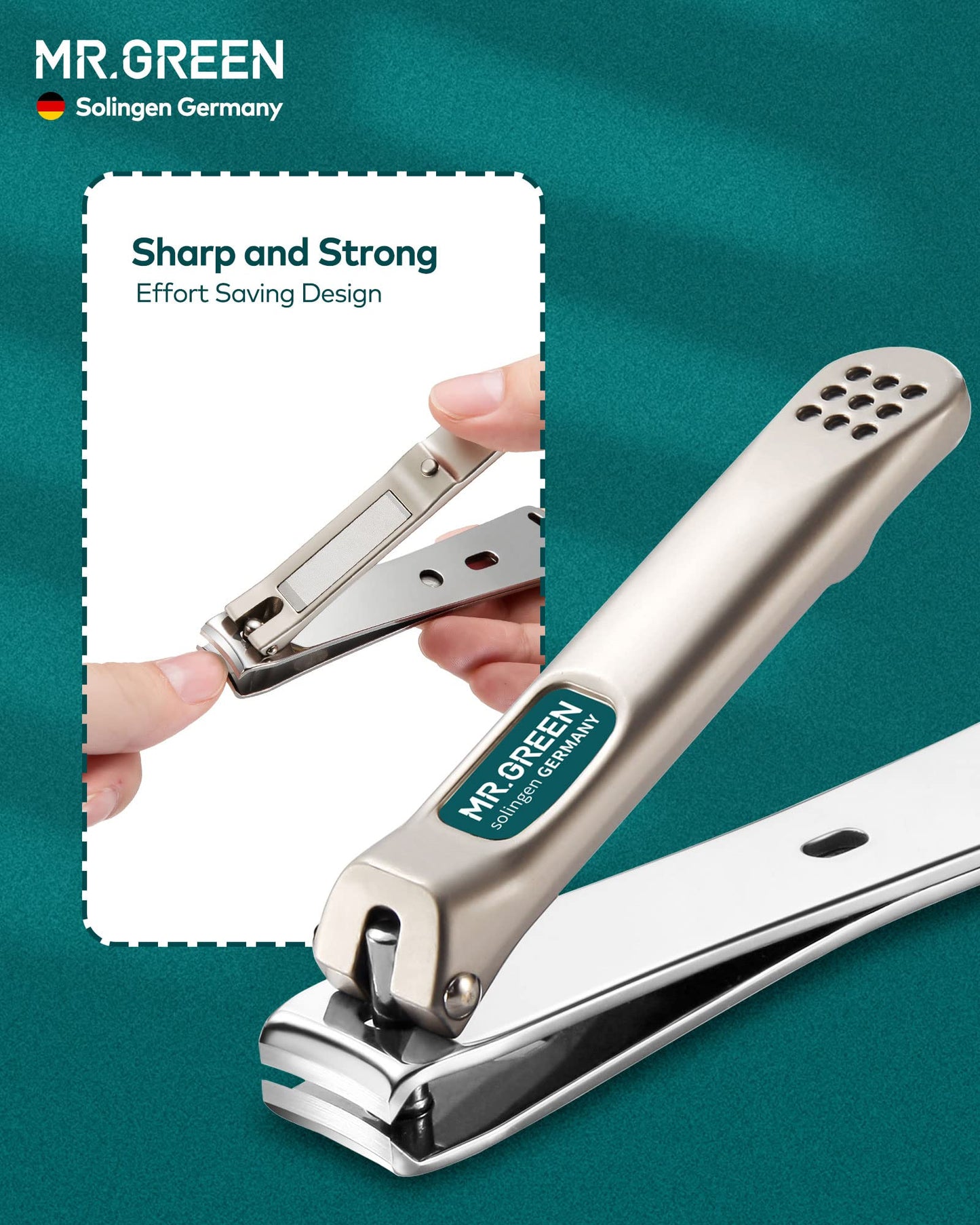 MR.GREEN Nail Clippers for Thick Nails, Medical Grade Stainless Steel Professional Nail Cutter, Sharp and Durable Nail Clipper Kit for Men and Women