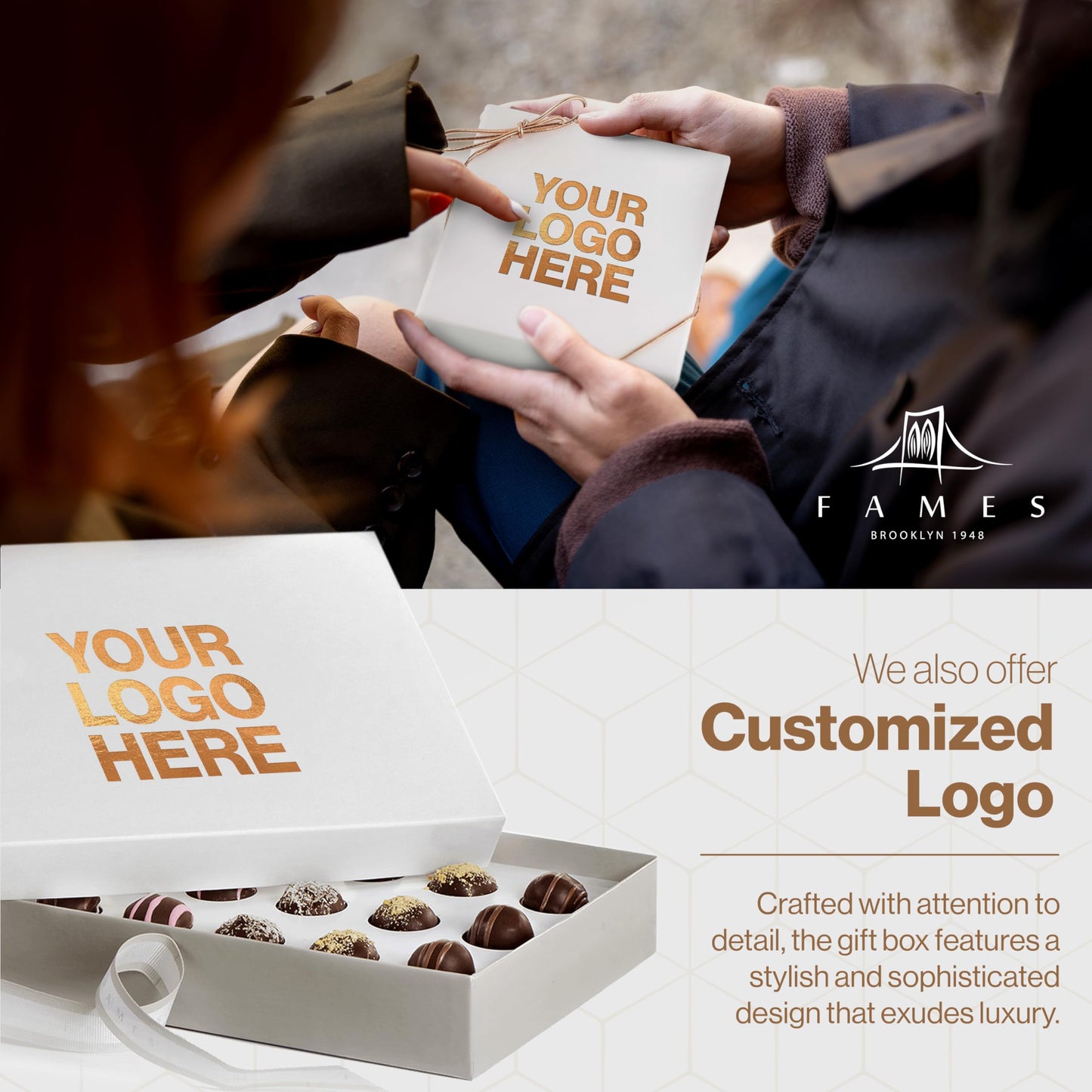Small Chocolate Gift Boxes – Kosher, Vegan Friendly Gourmet Chocolates, Corporate Gifts for Clients & Events, Custom Logo Options for Bulk Orders