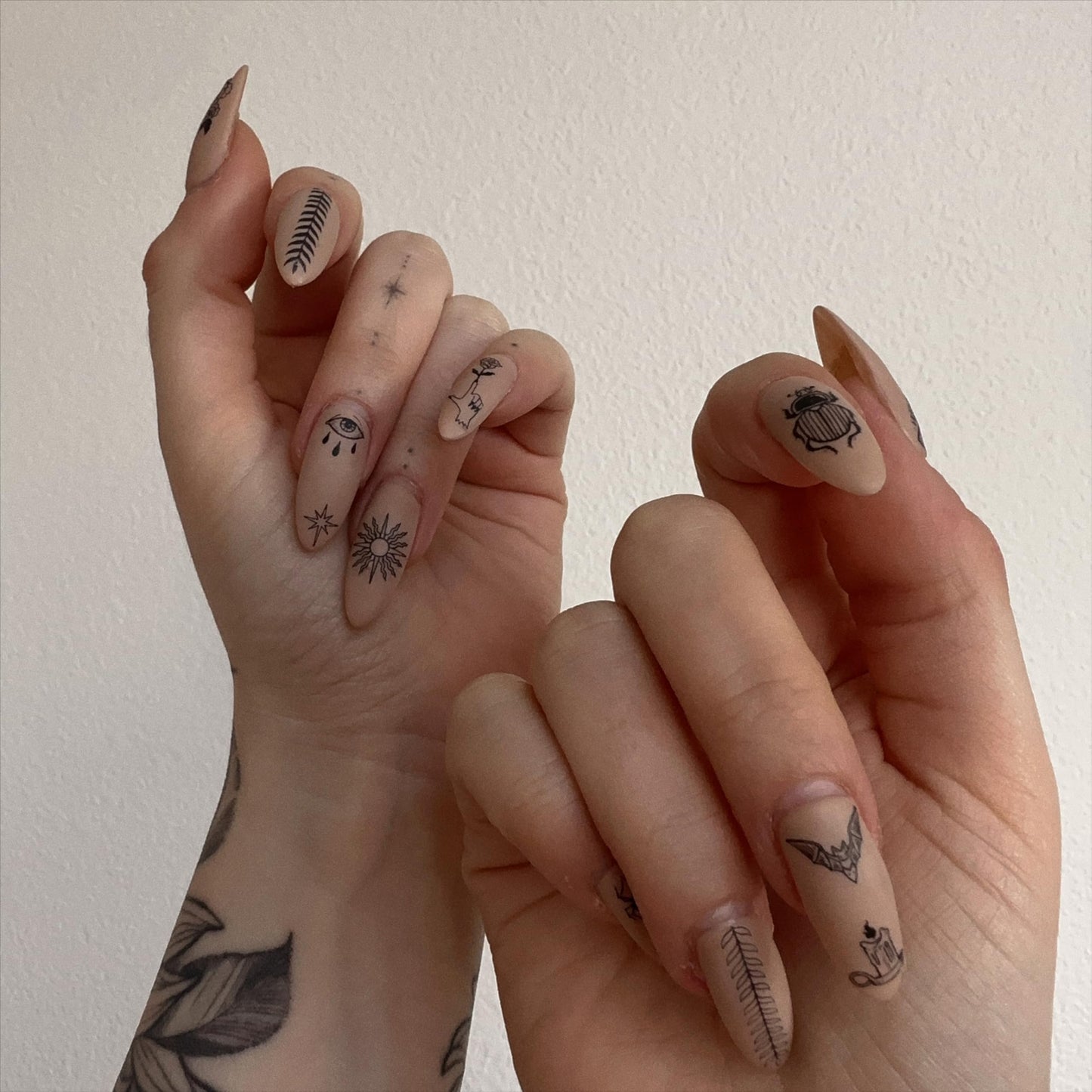 Ectogasm Nail Stickers Edition 01 Black | Witchy Art Moons, Stars, Mushrooms, Snakes, Spiderwebs, Bats, for Gothic Halloween Style Alternative Fashion
