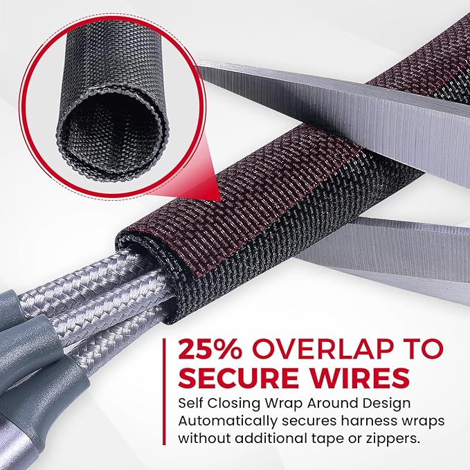 Sonoreboom Split Braided Sleeve Cable Management Wire Loom Cord Covers for Automotive Harness/Primary Wire/Electronic Cable (3/4" - 16 Feet)
