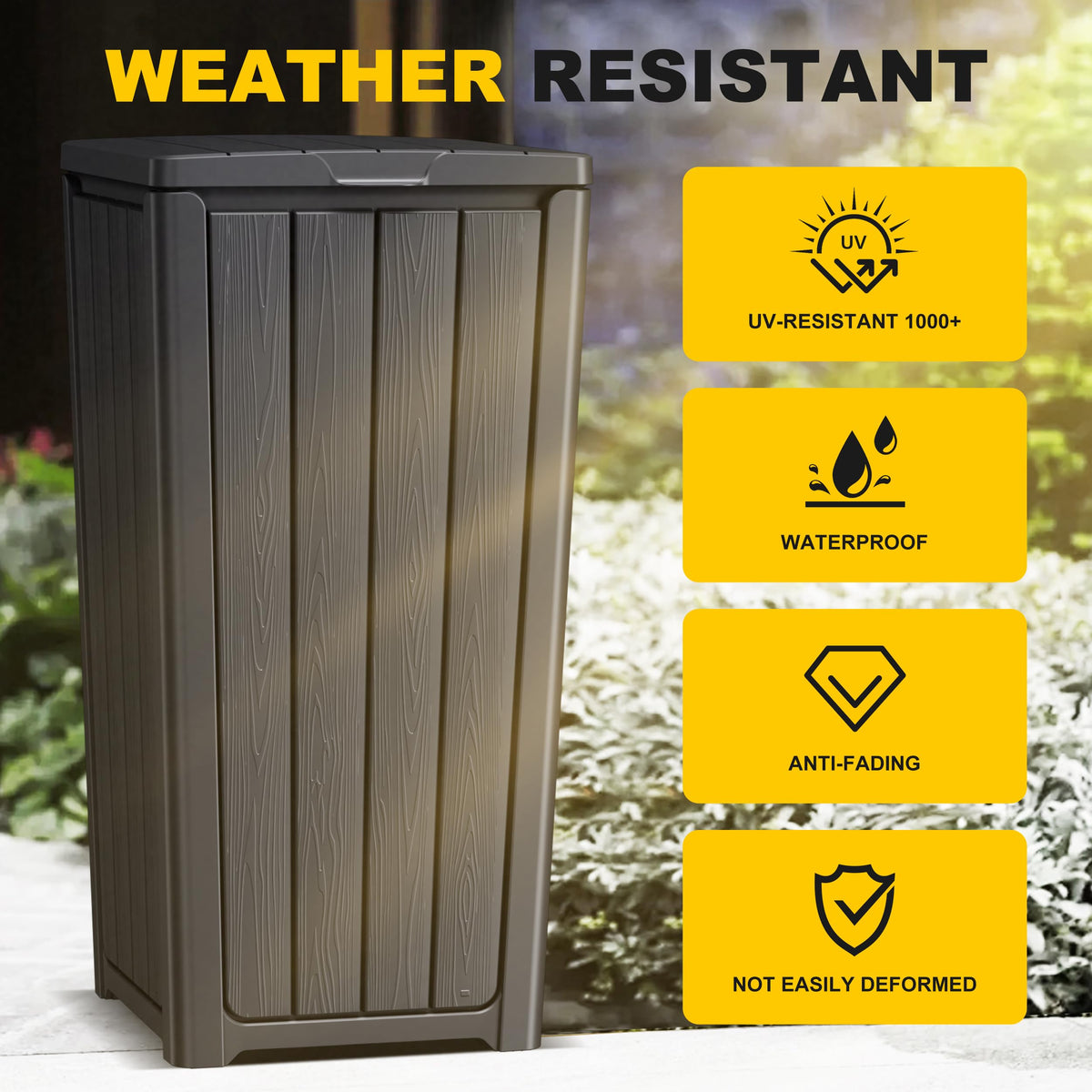 38 Gallon Outdoor Trash Can with Lid