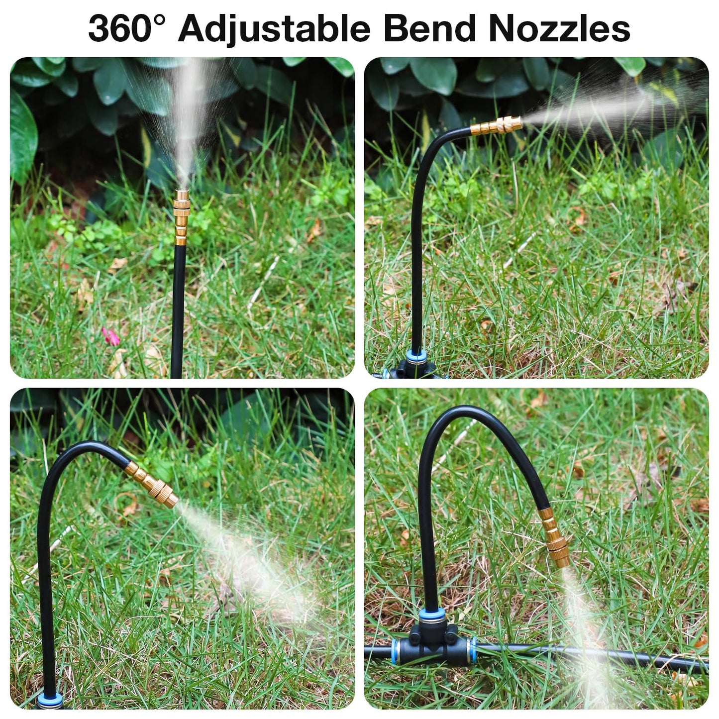 MIXC 200Ft 1/4" Drip Irrigation System,2026-Upgrade Garden Irrigation Kit with 32pcs Adjustable Copper Nozzles, Atomizing Watering System for Outdoor Plants,Raised Bed,Yard,Potted Plant,Lawn