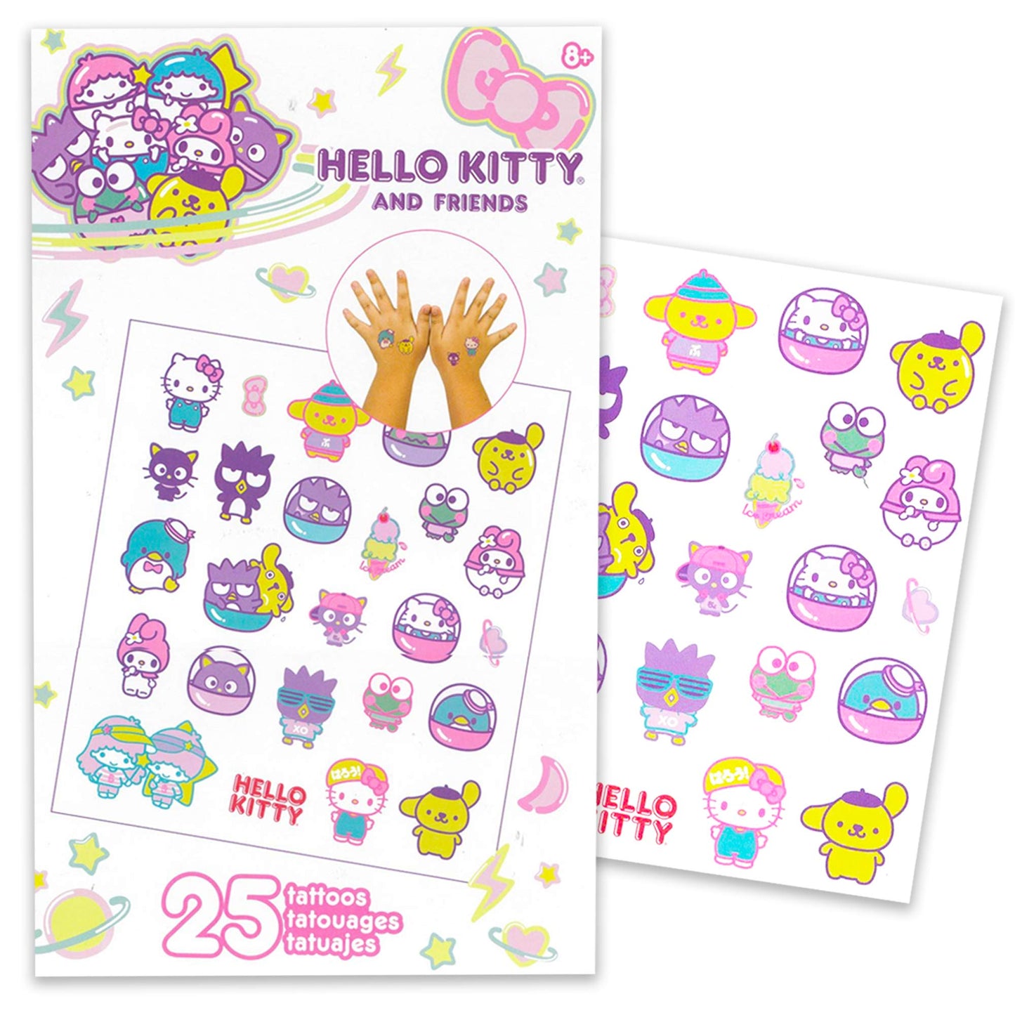 Hello Kitty and Friends Press-On Nails for Kids - 36 Pc Bundle with Hello Kitty Stick-On Nails Plus Tattoos, More | Hello Kitty Nail Kit for Girls