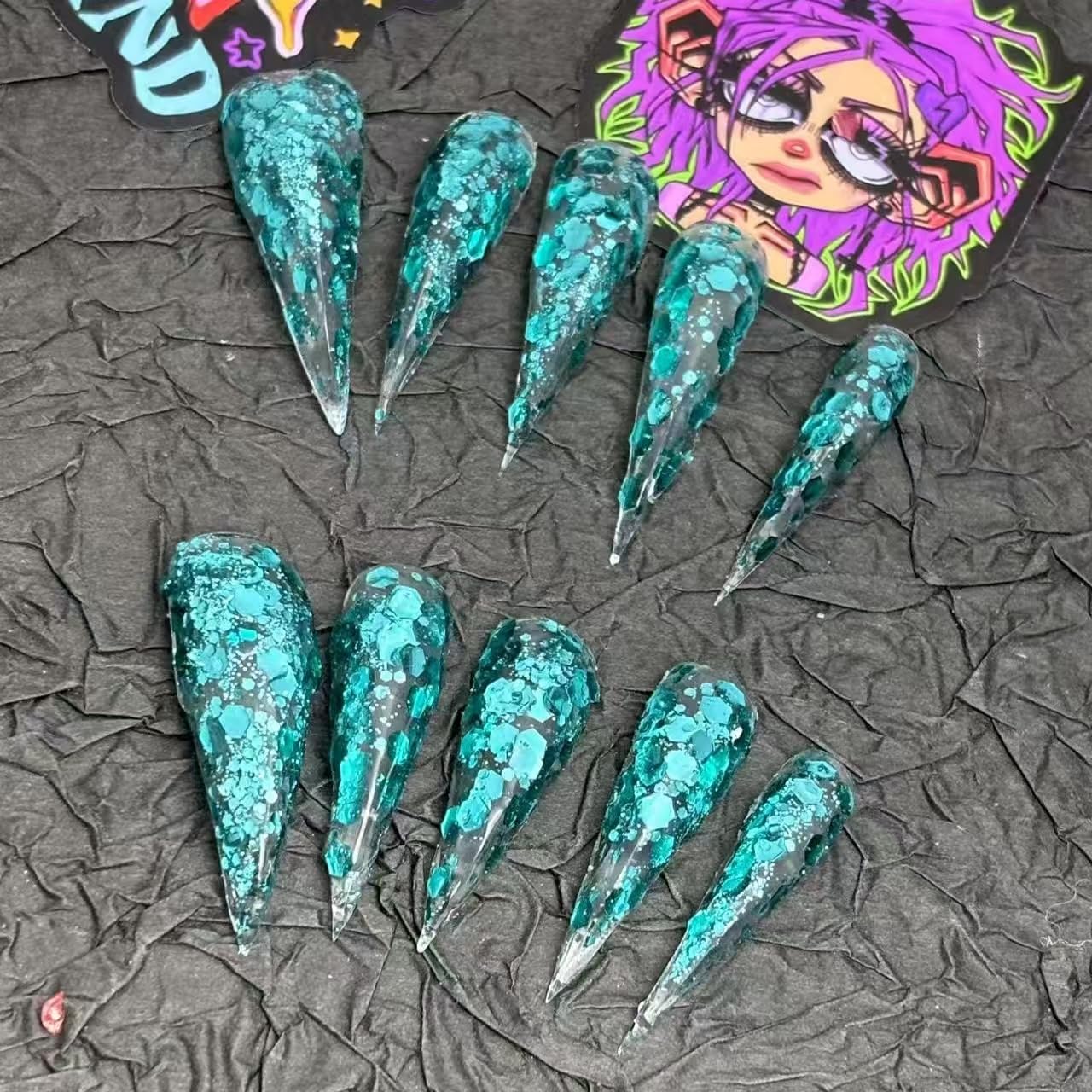 10Pcs(1Pack) Handmade Press On Nails 3D Flower Nails Cute Catoon Marshmallow Nails for Women Party Holiday Daily Wear Size M