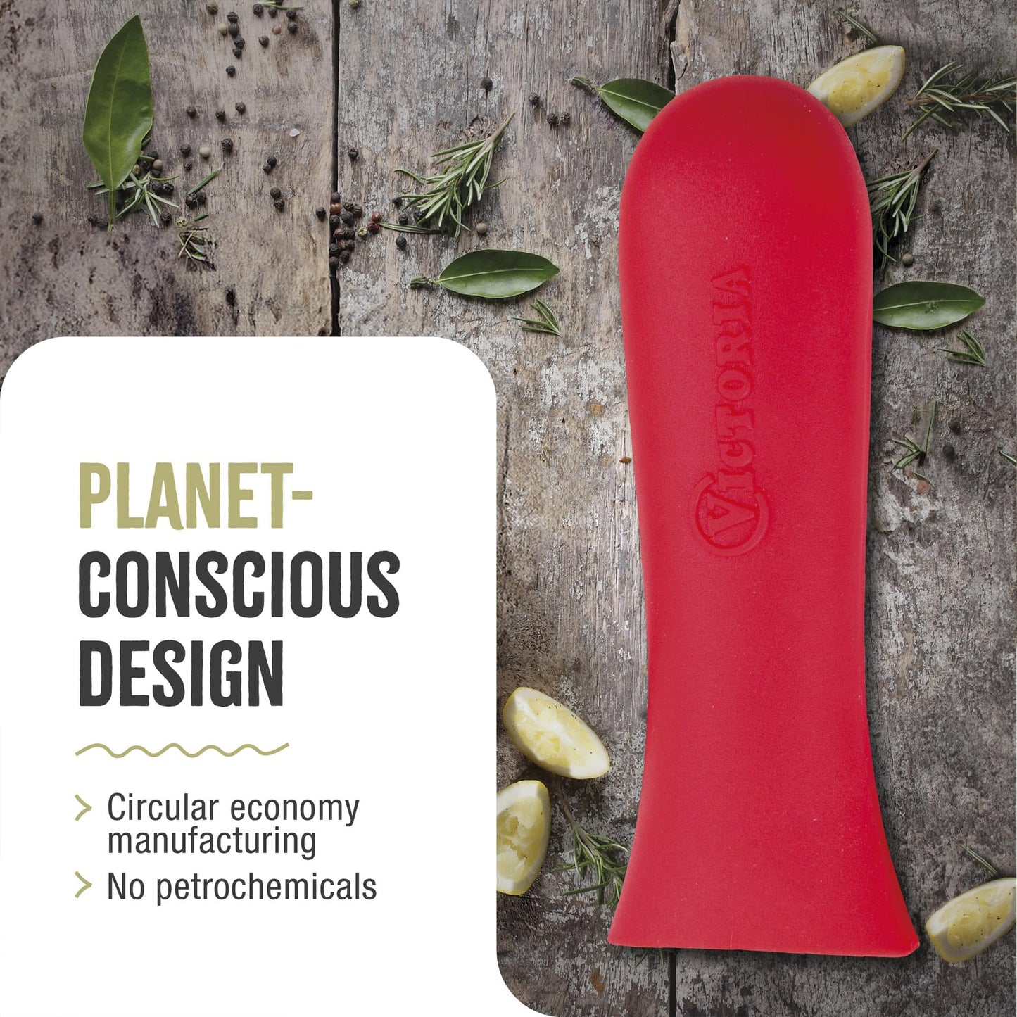 Victoria Silicone Handle Cover, Custom-Made Handle Sleeve for 6.5 and 8 Inch Victoria Cast Iron Skillets, Small, Red