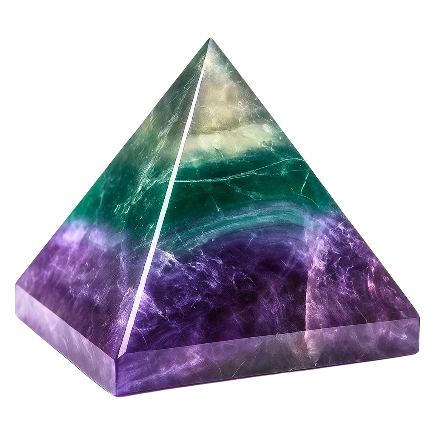 Amazing Gemstone Fluorite Pyramid Crystal Healing Stones - 2" Great Pyramid Figurine of Natural Stone Pyramid for Meditation, Reiki, Chakra Balancing and Crystal Pyramids Grid