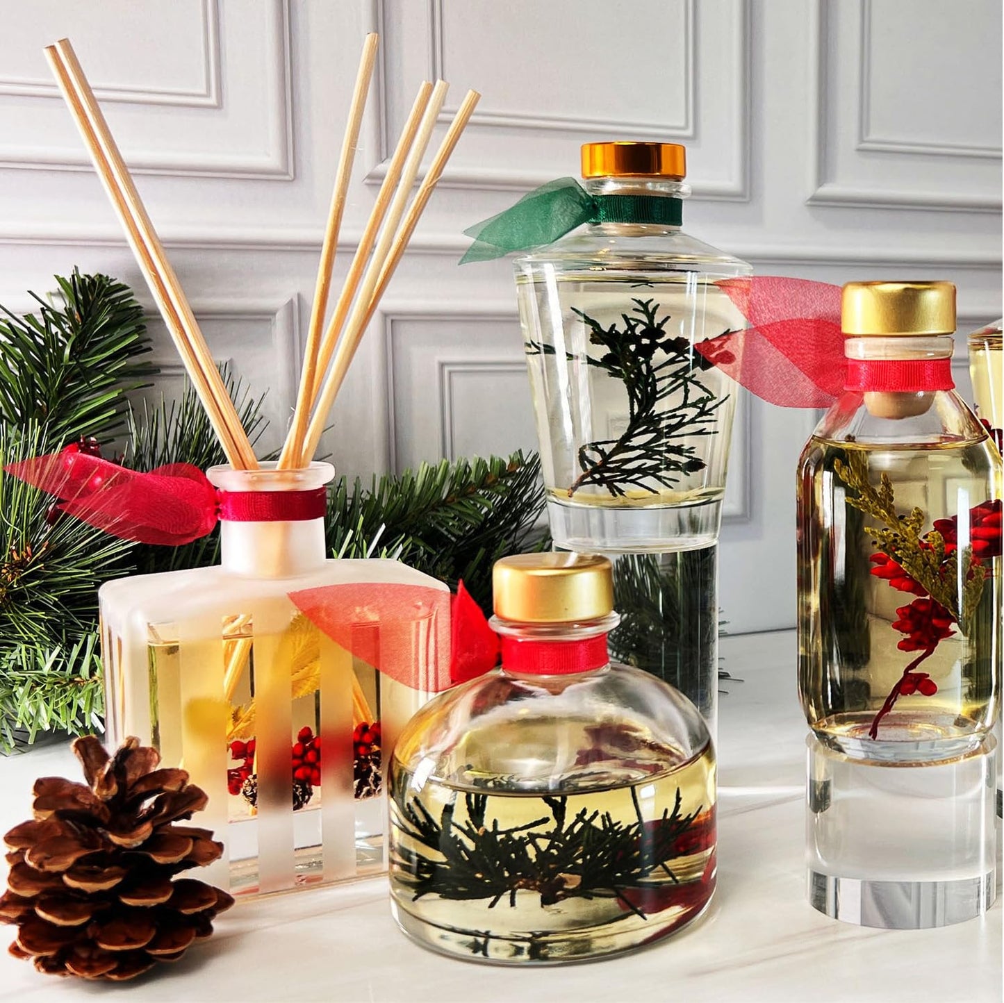 LOVSPA Reed Diffuser Set, Refresh Sicilian Blood Orange Scented Oil Diffuser with Sticks, Home Fragrance Accessories for Bathroom Shelf Decor, Aroma Diffusers for Home or Office Desk, USA Made
