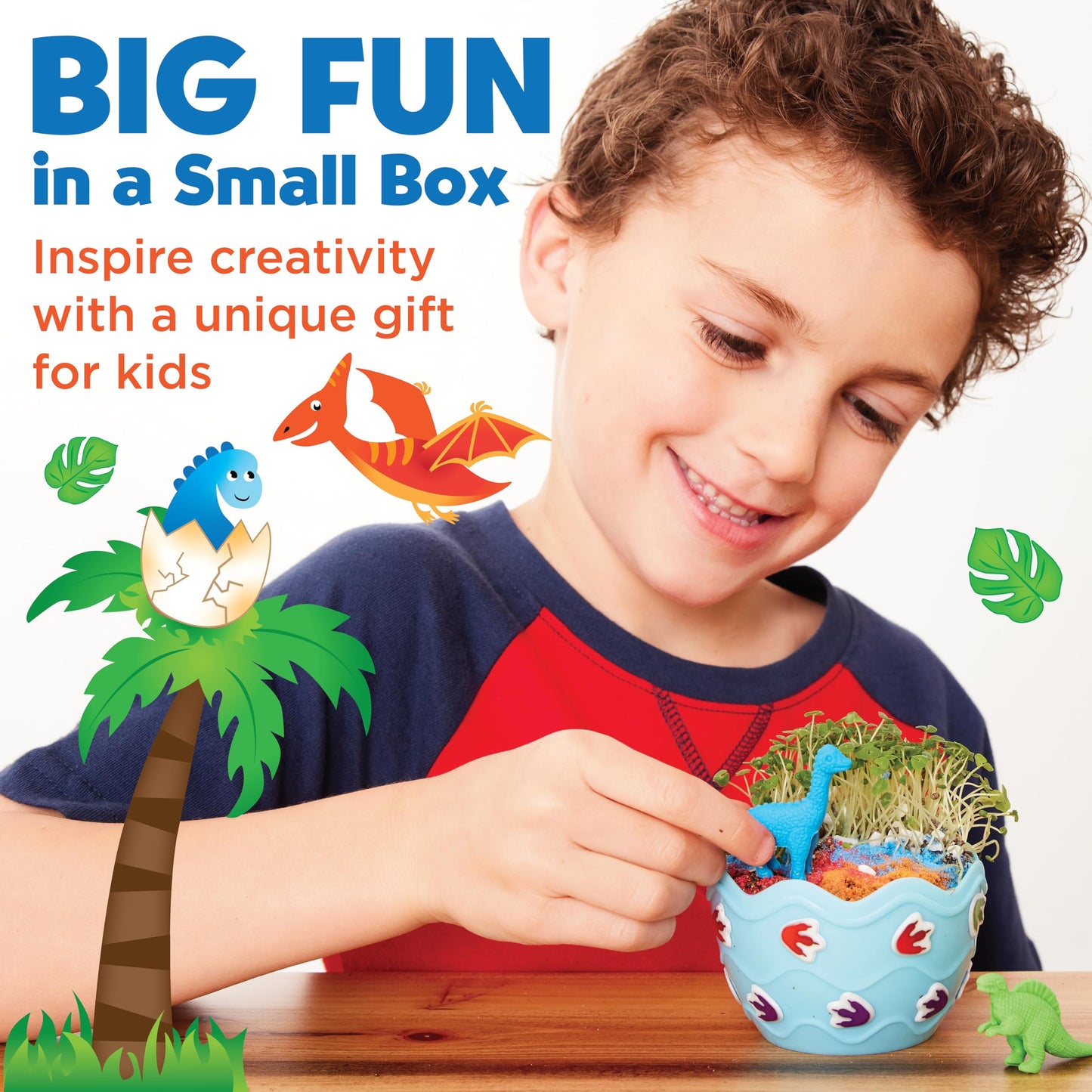 Creativity for Kids Mini Garden Dinosaur: Terrarium Kit for Kids - Dinosaur Crafts for Boys, Dinosaur Toy and Science Kit for Kids, Spring Crafts (Ages 6+)