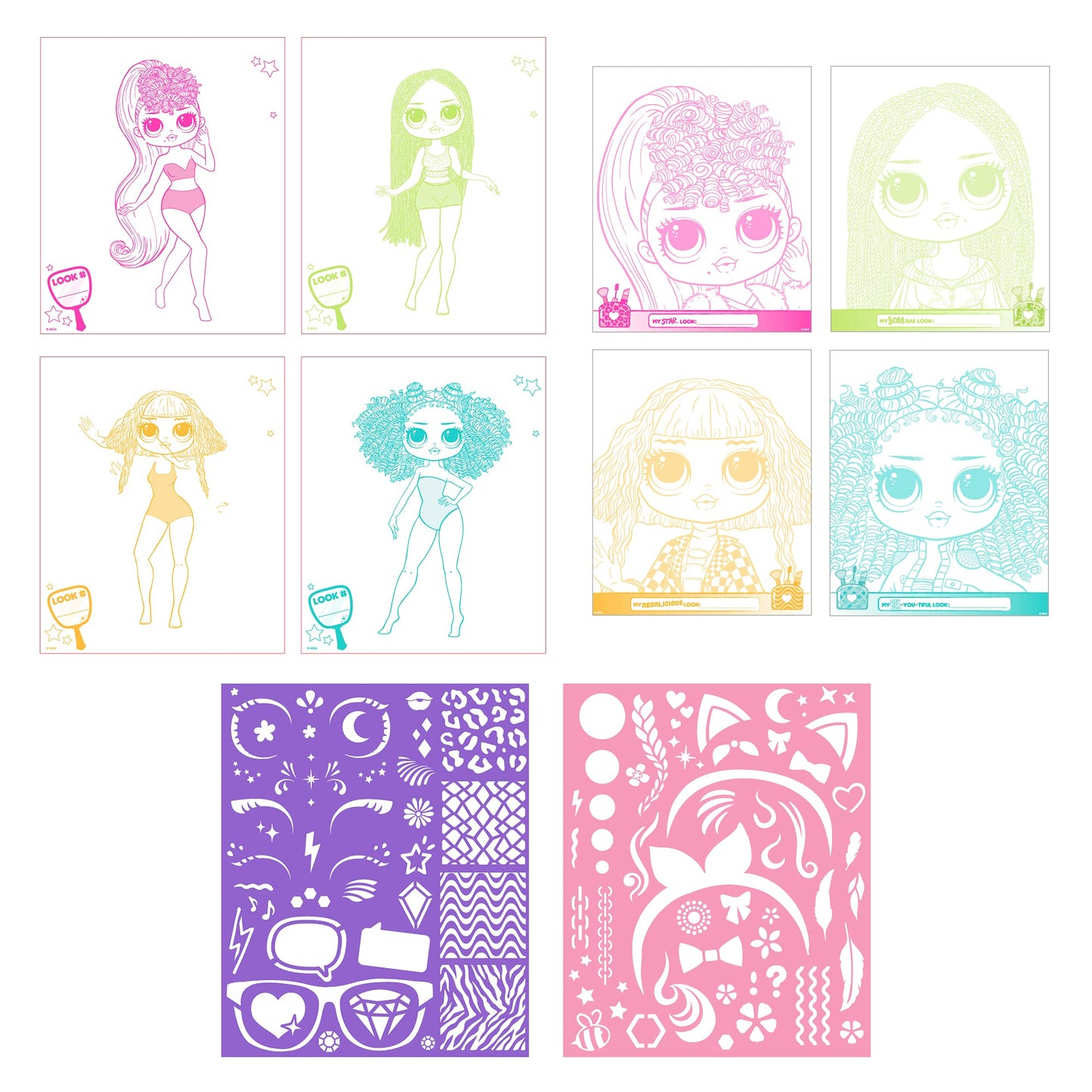 LOL Surprise! OMG Flawless Fashion Sketchbook by Horizon Group USA, DIY Craft Kit, Learn Pattern Making & Drawing, Includes Sketchbook, Stencils, Art Pages, Repositionable Stickers & More