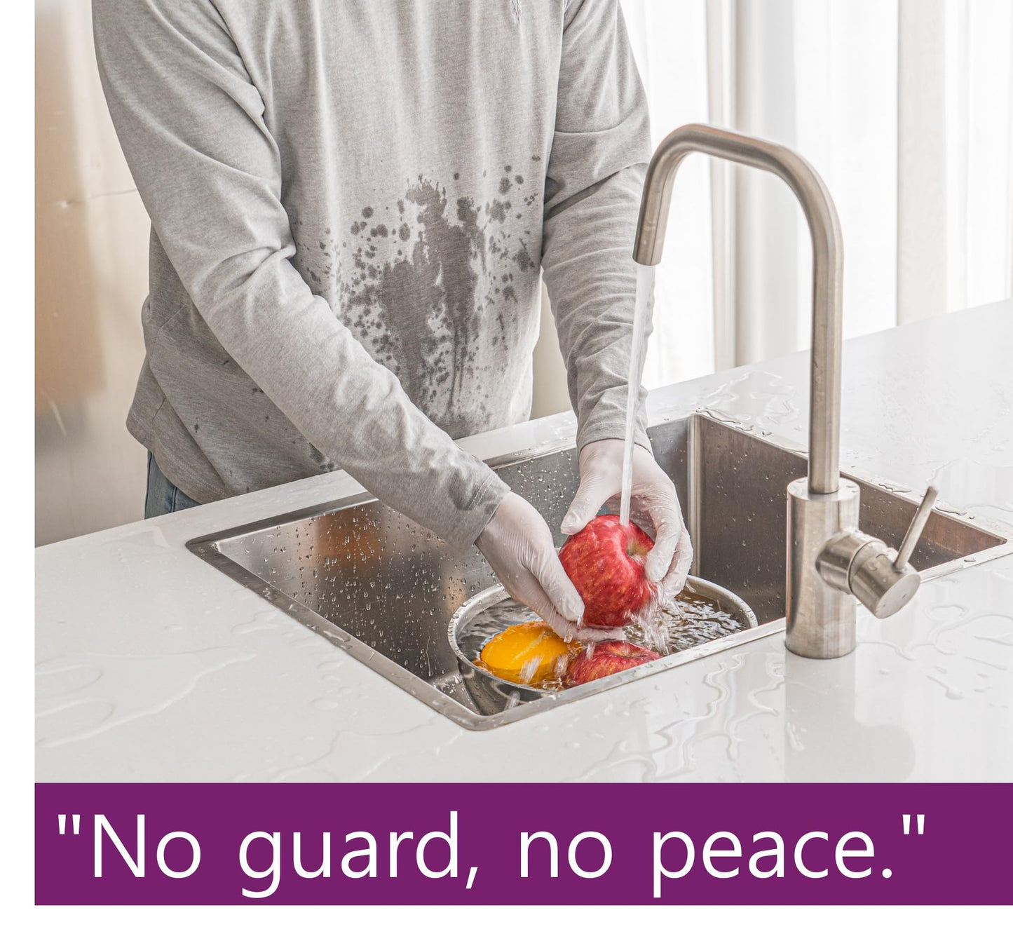 30 inch(75cm) Premium Kitchen Sink Silicone Water Splash Guard SIZE UPGRADE 30" and new package - NO Suction Cups, Ultra Wide 30" - Made in Korea (Ultra Wide Eco White)