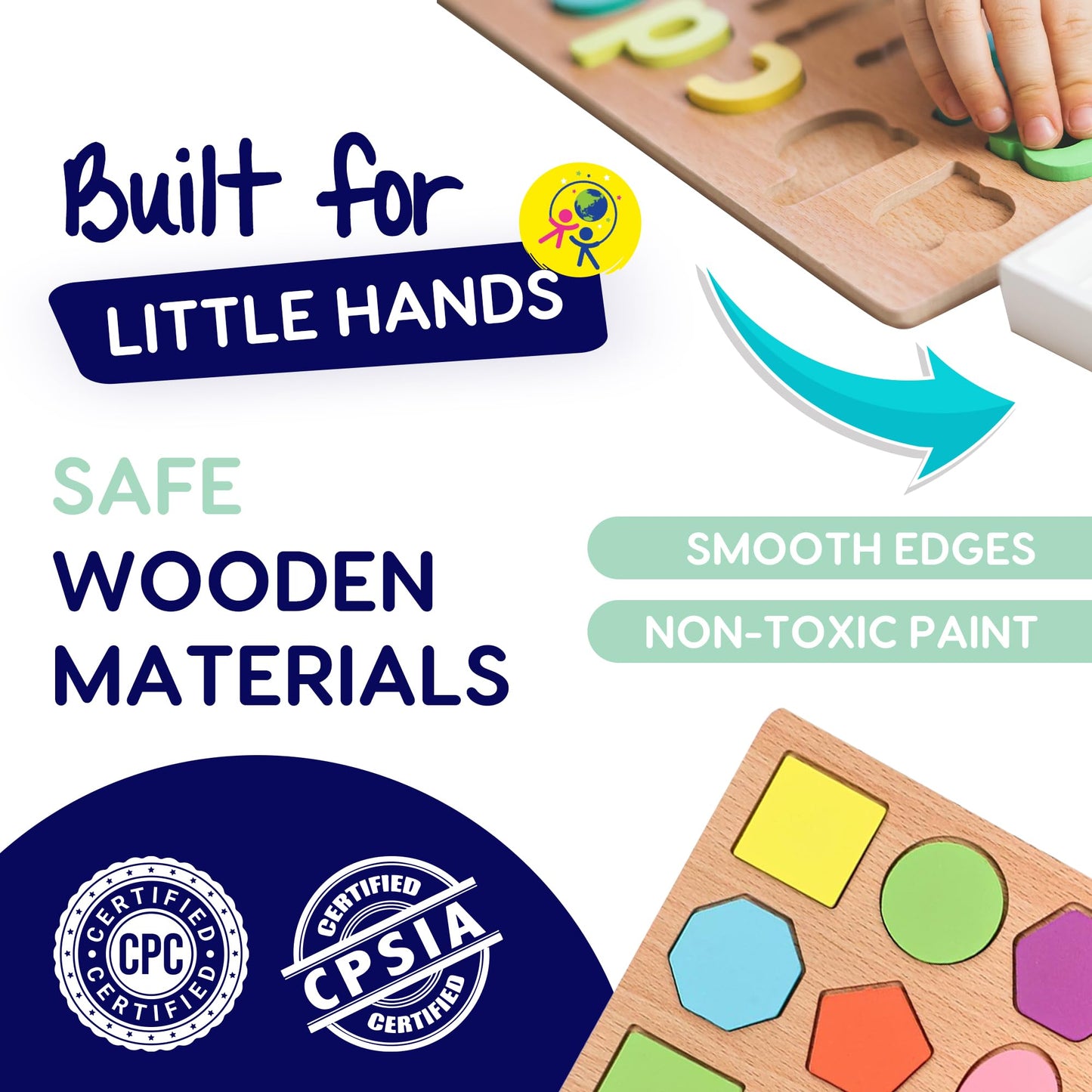 BrightMō 8-in-1 Montessori Wooden Activity Toy for 3 Year Old Boys & Girls – Alphabet, Numbers, Shape Sorting & Xylophone – Preschool Educational Learning Set