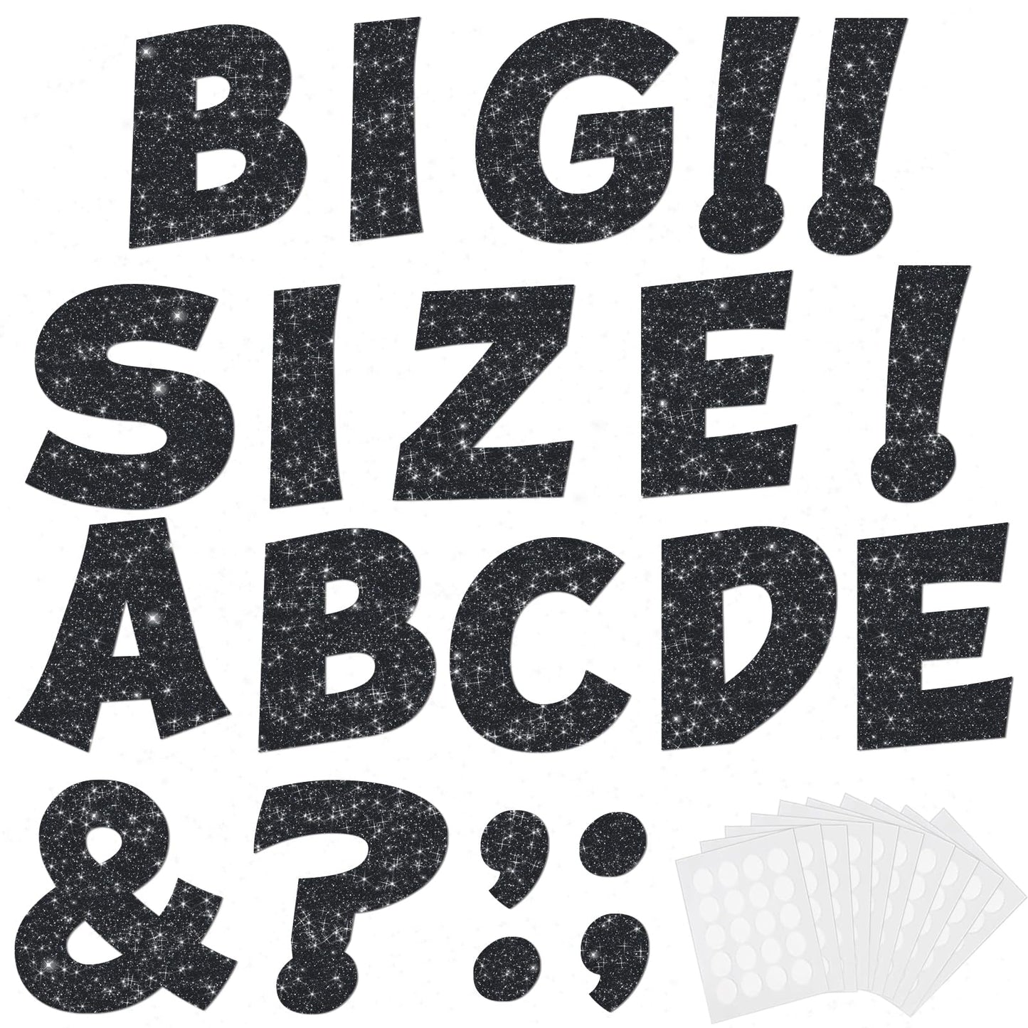 154 Pcs Large 7" Glitter Bulletin Board Letters, Poster Board Letters Alphabet Punctuation Cut Out Cardboard Letters Accessories for Classroom Display Decorating Supplies 7inch