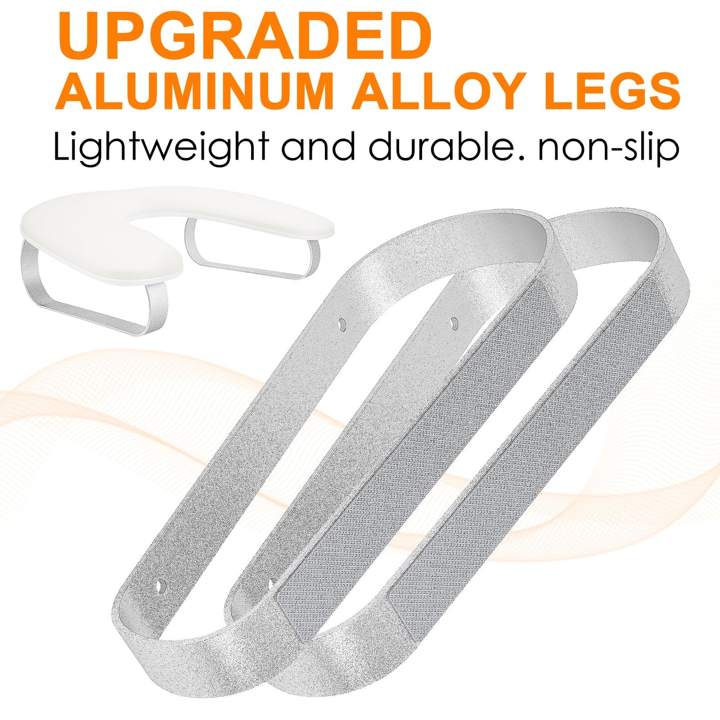 Arm Rest for Nails Tech 10° Inclined, U-Shaped Nail Hand Rest Manicure Arm Rest Stand with Silver Aluminum Alloy Holder Non-slip