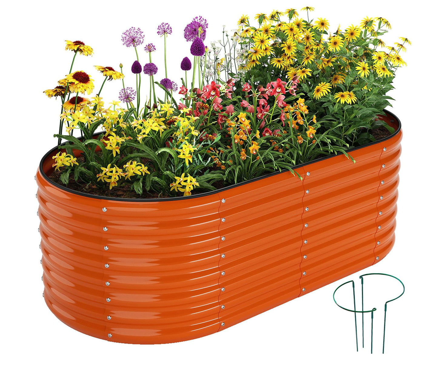Galvanized Metal Planter Raised Garden Bed Kit for Gardening Outdoor，6x3x2ft Planter Grow Garden Box Raised Flower Bed，Long Vegetable Clearance Herb Raised Garden Beds For Container Gardening
