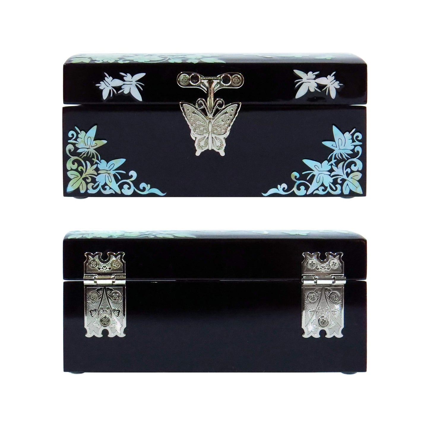 MADDesign Mother of Pearl Jewelry Ring Earring Box Butterflies Design