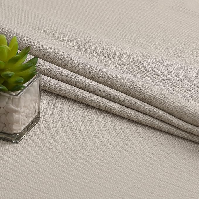 Chyhomenyc 24 Inch Length Tier Curtains, Faux Linen Textured Light Filtering Short Small Cafe Curtains for RV Camper Bathroom Window, 30x24 Inch, 2PCS, Moon Beige