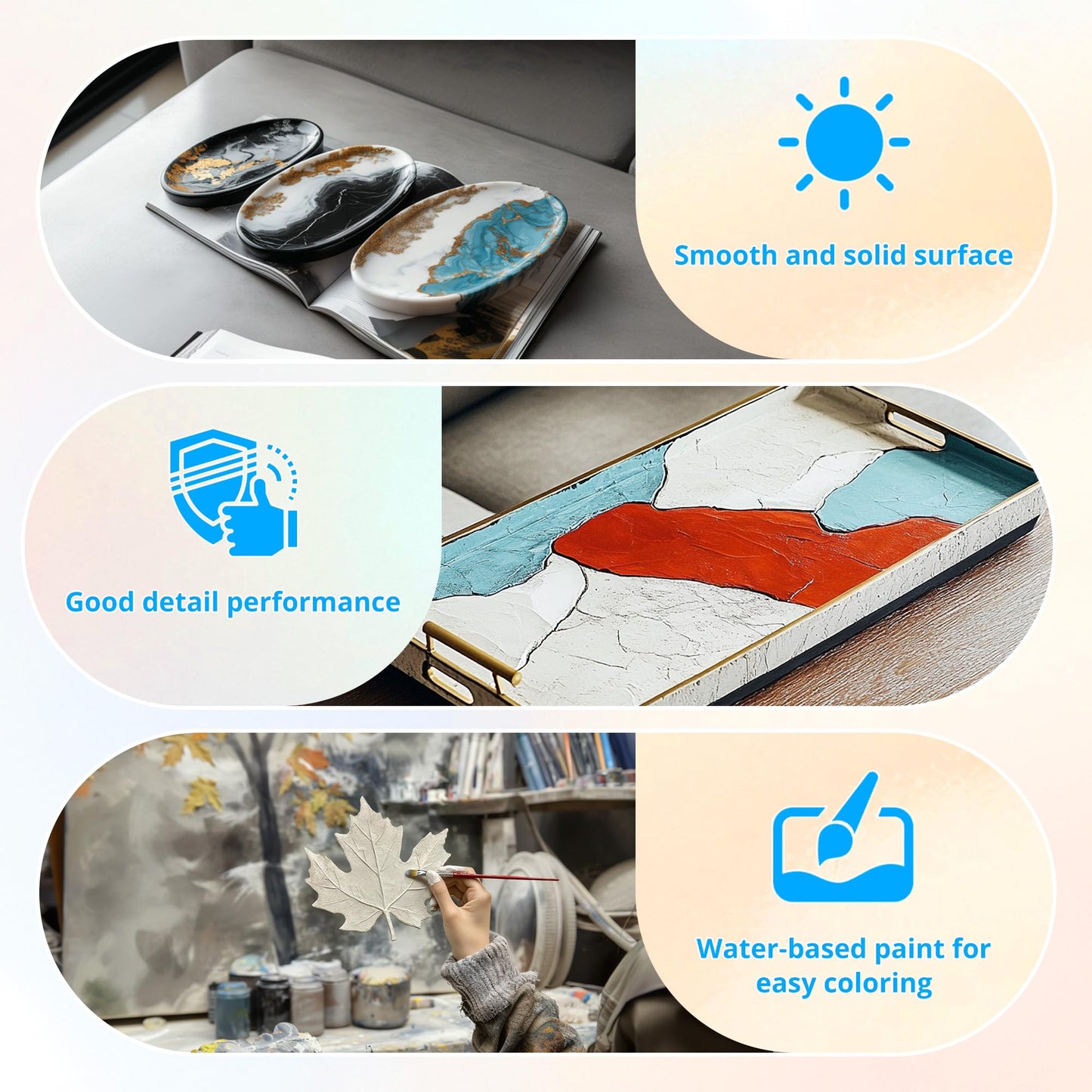 ProKKUV Resin Casting Powder 500G(1.1lb),20-30 Minutes Demold Fast Curing, Casting Kit for Beginners,Plaster Powder, Easy for DIY Trays, Wedding, Mother's Day Gift