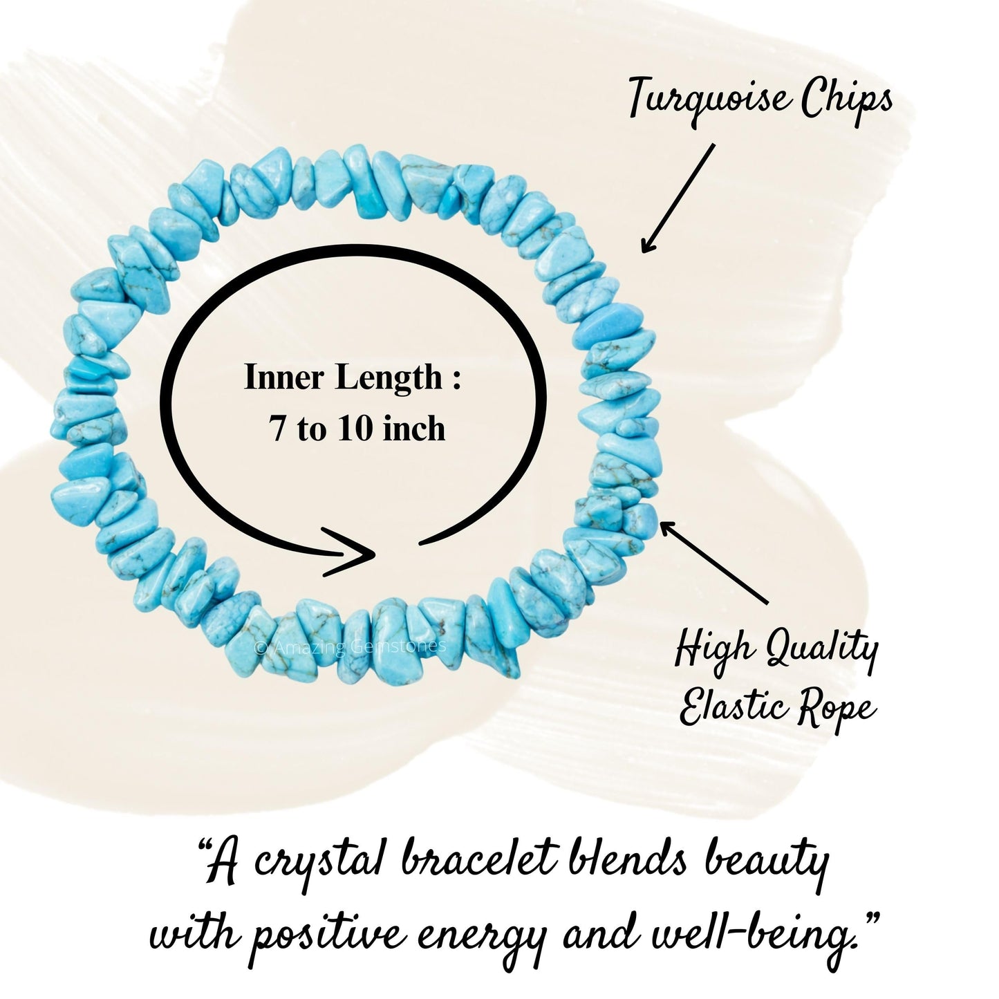 Amazing Gemstone Chips Bracelet (Turquoise (Howlite))