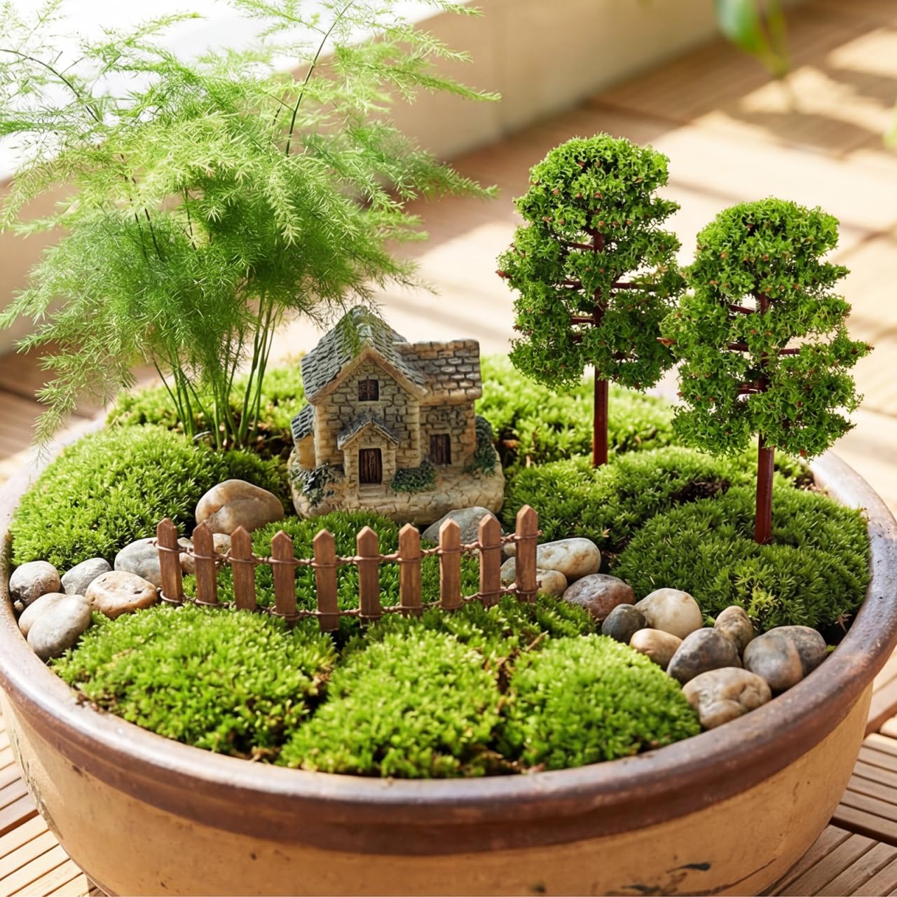 SHINEOFI 20Pcs Model Trees for Diorama, Miniature Plastic Trees for Crafts, Architecture Scenery, Train Railway Landscape, Mixed Green Fake Mini Figurines for Projects